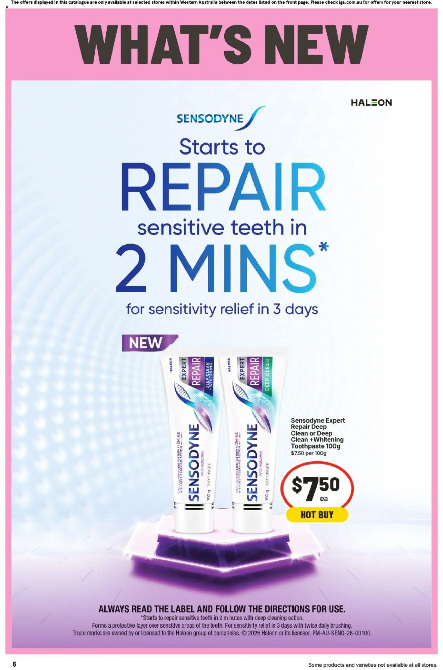 IGA catalogue - valid from 02/09/2026 | Page: 7 | Products: Toothpaste, Sensitive teeth