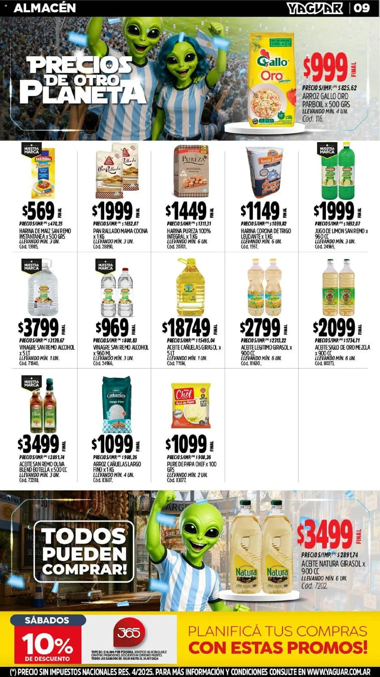 Yaguar - Oferta Semanal Córdoba │ válido desde el 06/07/2026 | Página: 11 | Productos: Harina, Aceite, Pan, Pan rallado