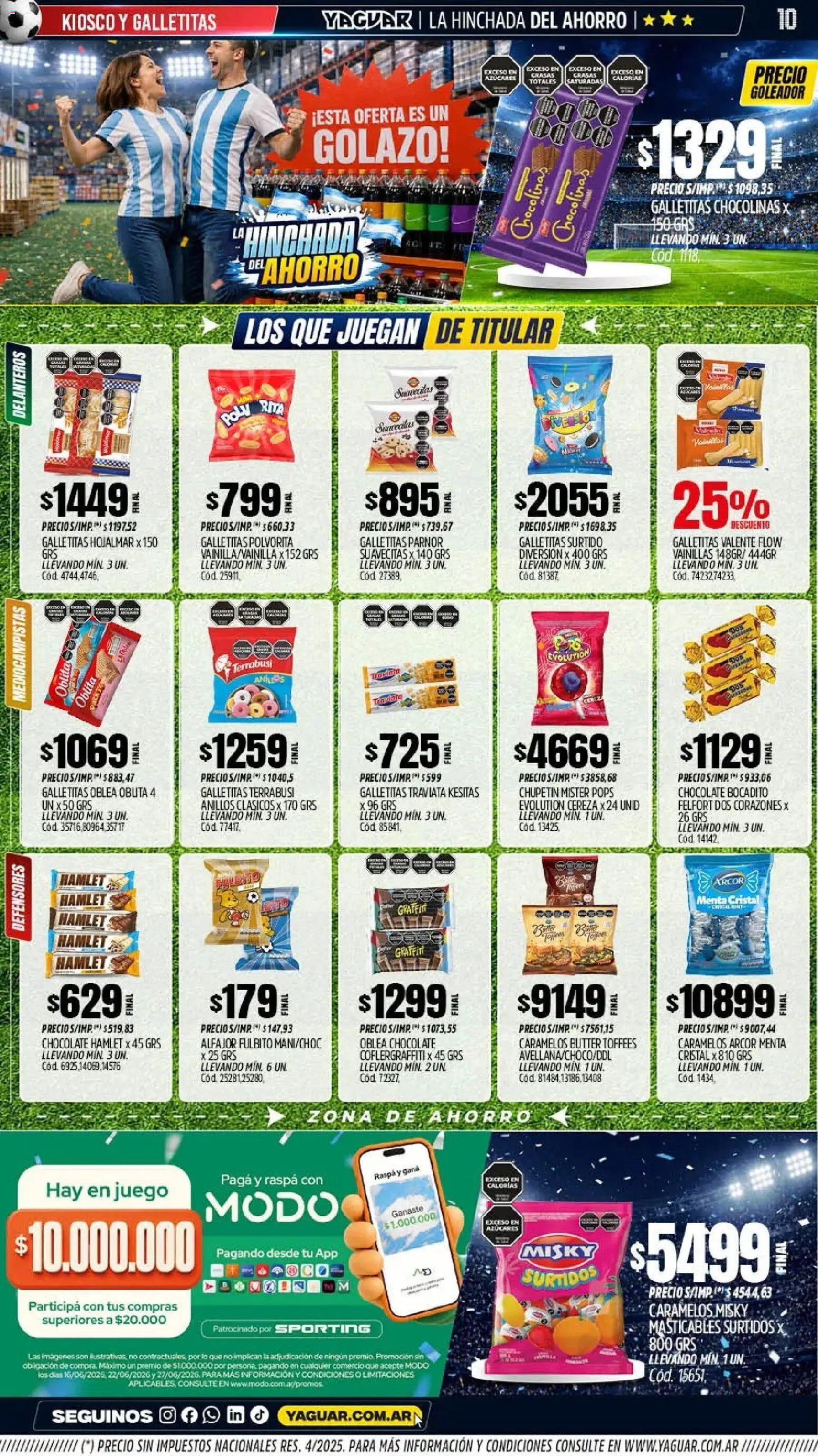 Yaguar - Oferta Semanal Mendoza │ válido desde el 15.06.2026 | Página: 9 | Productos: Galletitas, Chocolate, Alfajor