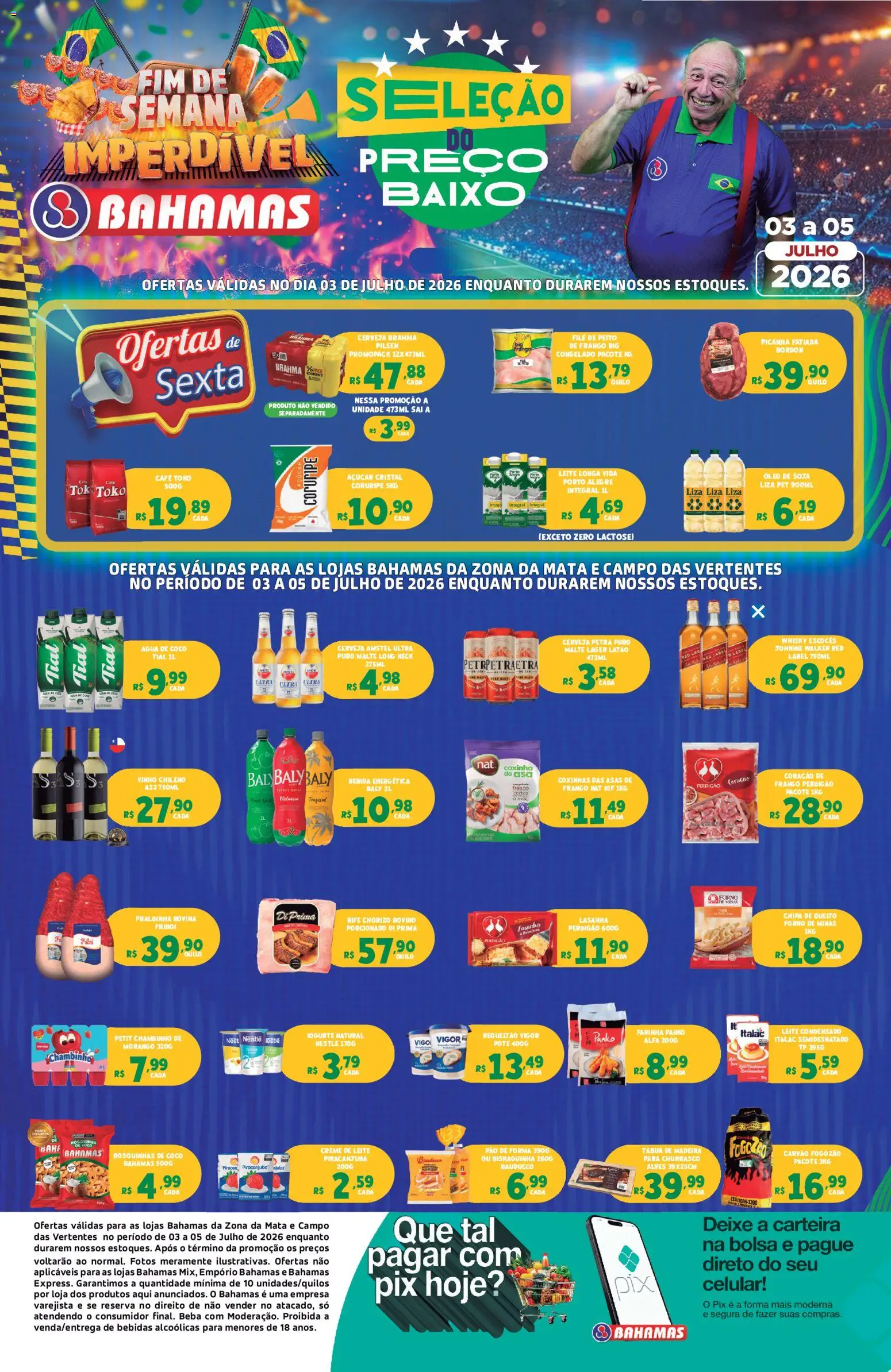 Bahamas Supermercados Folheto - válido de 03/07/2026 | Página: 1 | Produtos: Pão, Café, Pão de forma, Carteira