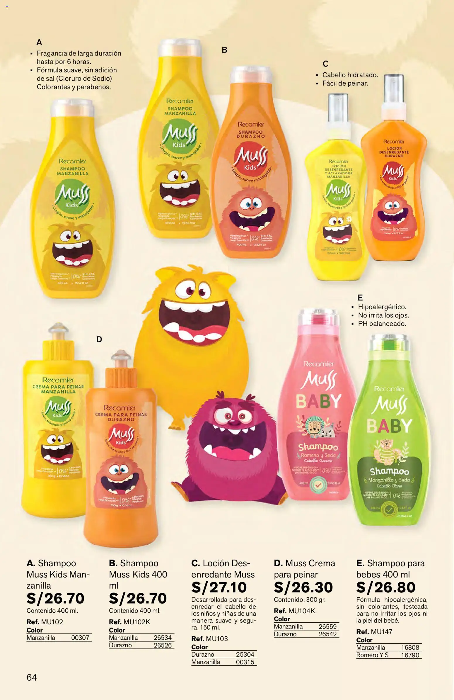 Catálogo Leonisa válido desde 27.04.2026 | Página: 64 | Productos: Shampoo, Crema, Fragancia