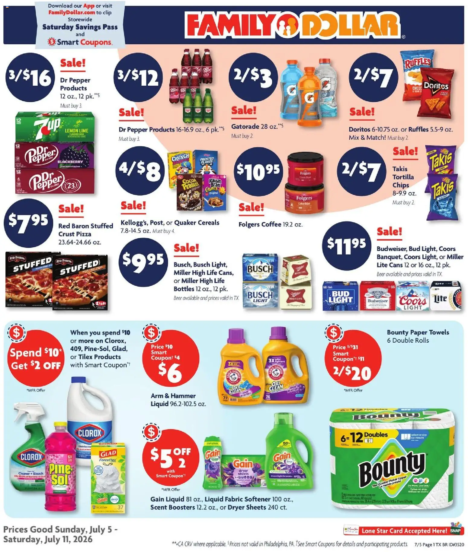 Family Dollar Ad - valid from 07/05/2026 | Page: 1 | Products: Clip, Coffee, Pepper, Lime