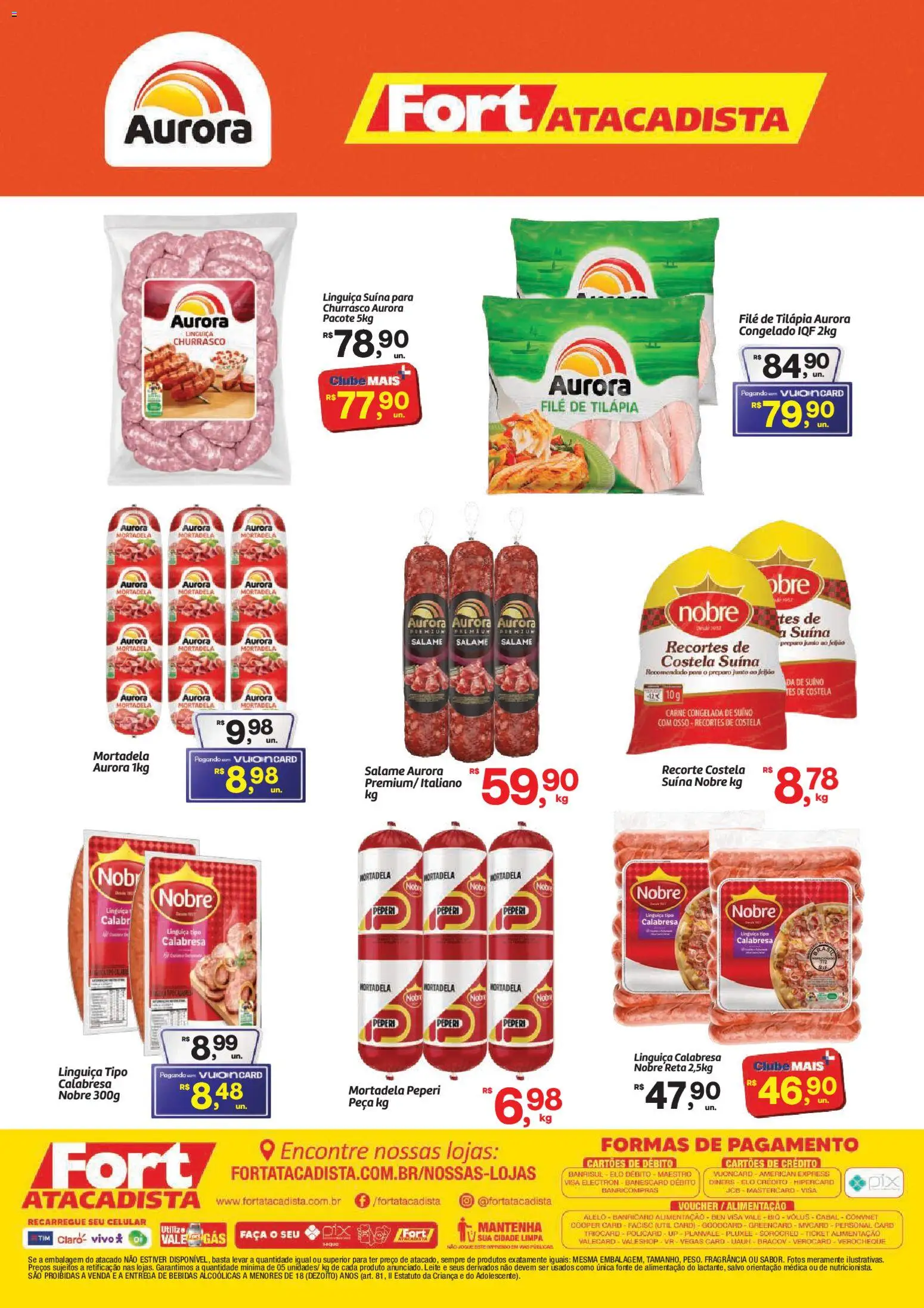 Fort Atacadista Folheto - válido de 31/07/2026 | Página: 2 | Produtos: Celular, Linguiça, Salame, Mortadela