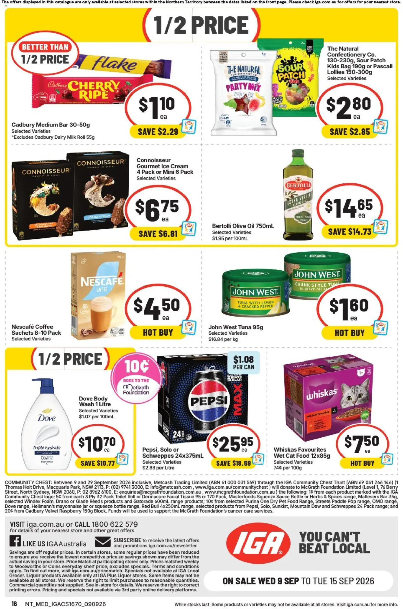 IGA catalogue - valid from 09/09/2026 | Page: 2 | Products: Toilet, Spices, Sauce, Red Bull