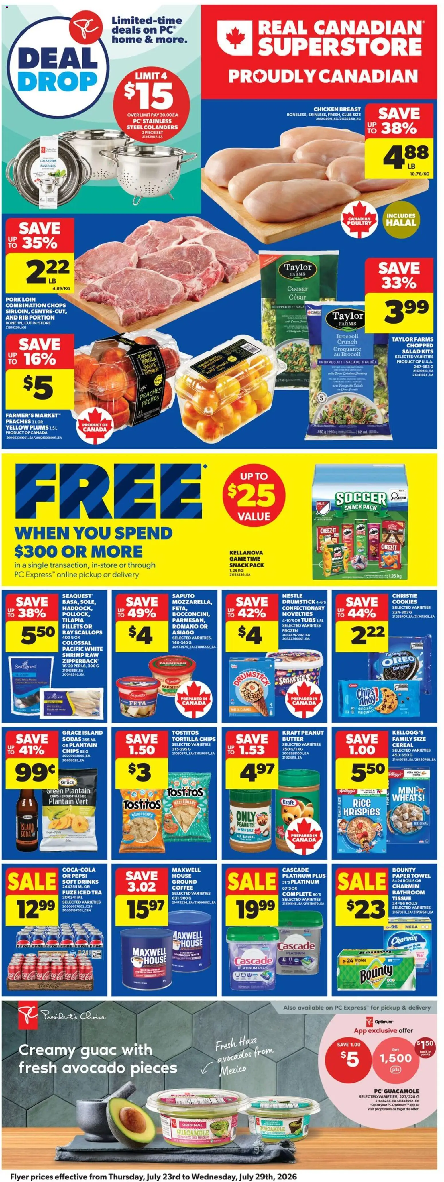 Real Canadian Superstore flyer valid from Jul 23, 2026 | Page: 3 | Products: Oreo, Cookies, Game, Butter