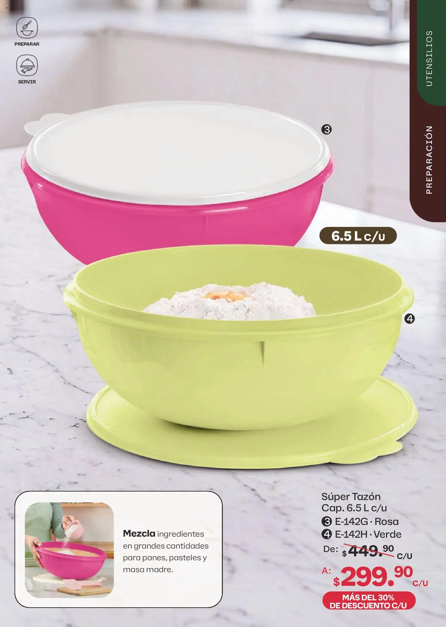 Nuevas ofertas de Tupperware válidas en toda la República Mexicana desde el 07/09/2026. ¡Encuentra las mejores ofertas en Tupperware catálogo! | Página: 87 | Productos: Masa, Ingredientes, Pasteles