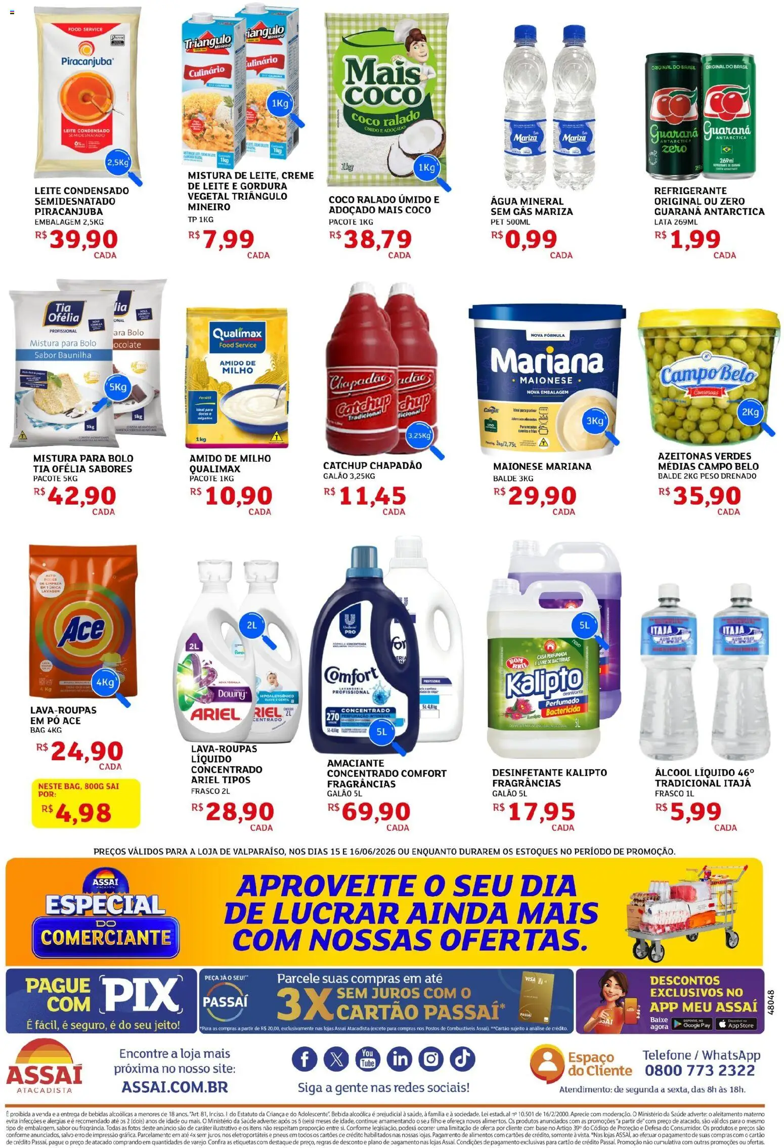 Assaí Atacadista Folheto - válido de 15.06.2026 | Página: 2 | Produtos: Amido de milho, Base, Bolo, Balde