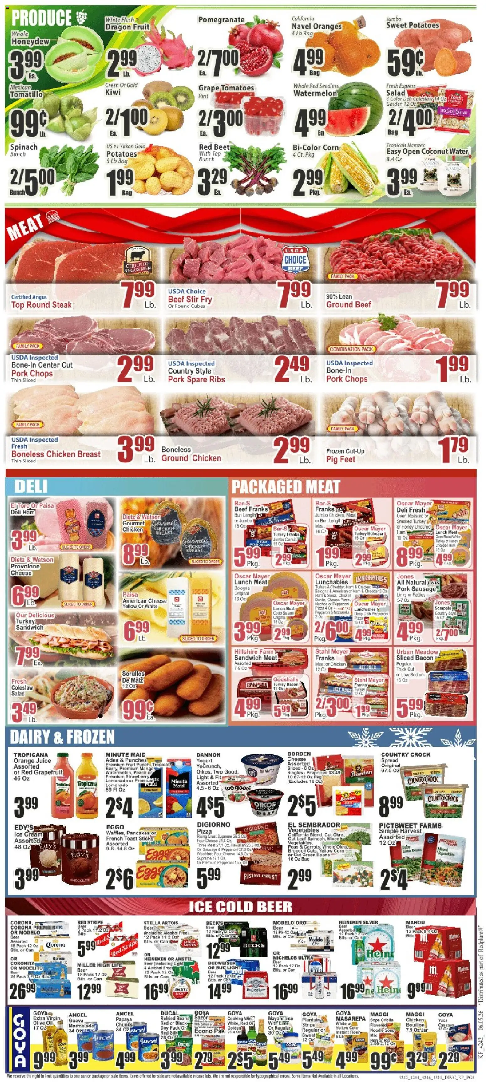 Key Food Weekly Ad - valid from 05.06.2026 | Page: 4 | Products: Oranges, Kiwi, Grapefruit, Potatoes