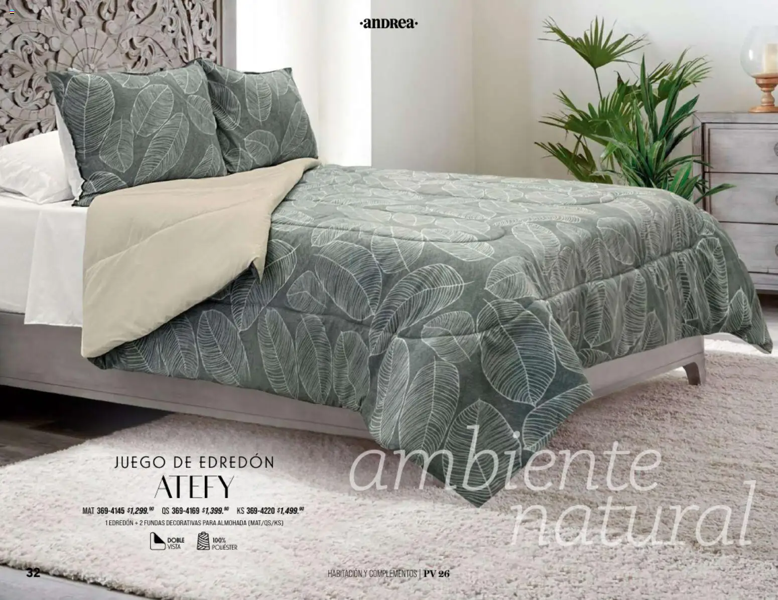 Nuevas ofertas de Andrea válidas en toda la República Mexicana desde el 25/01/2026. ¡Encuentra las mejores ofertas en Andrea catálogo Home! | Página: 32 | Productos: Juego, Almohada