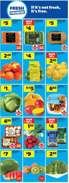 Preview of Real Canadian Superstore weekly flyer / circulaire from shop Real Canadian Superstore valid from Jul 9, 2026 | Page: 10 | Products: Kiwi, Cucumbers, Salad, Potatoes