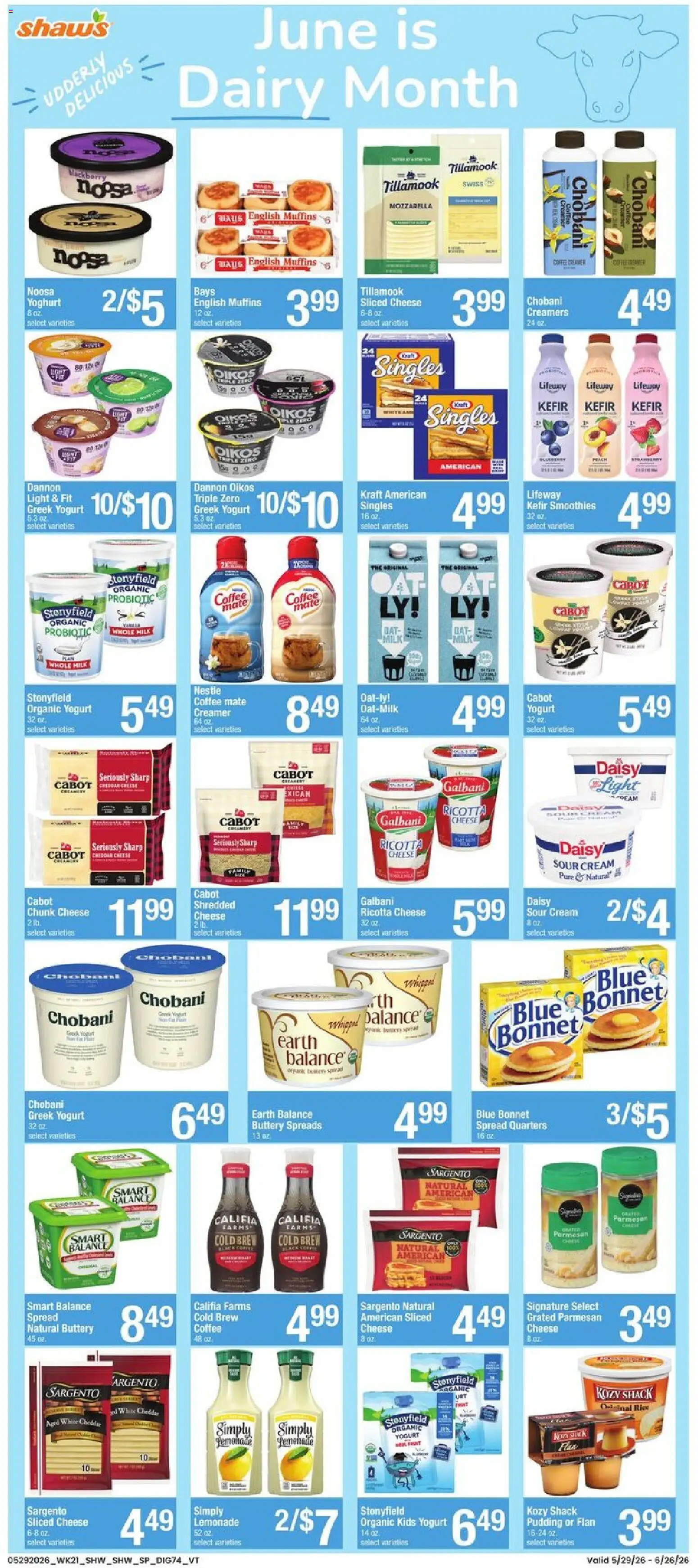 Shaw's Weekly Ad - VT - valid from 29.05.2026 | Page: 7 | Products: Cheese, Coffee, Cream, Peach