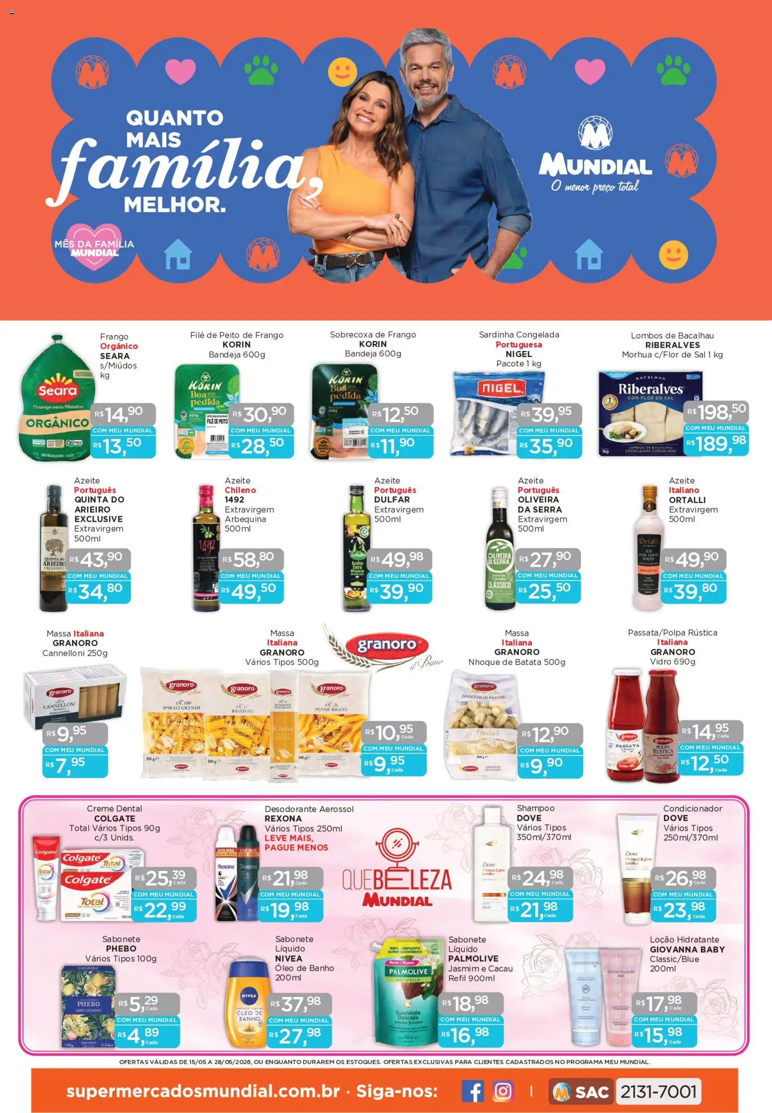 Mundial Folheto - válido de 15.05.2026 | Página: 1 | Produtos: Bacalhau, Desodorante, Batata, Creme dental
