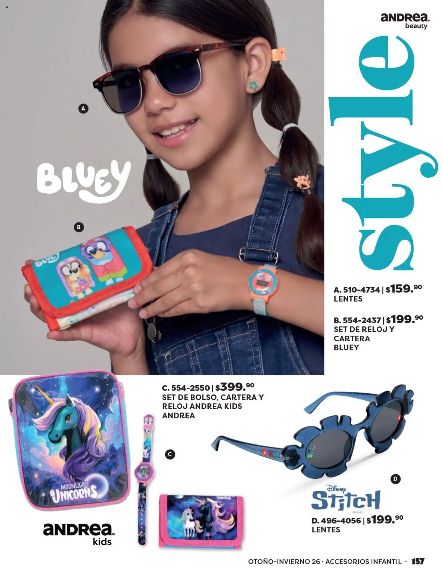 Nuevas ofertas de Andrea válidas en toda la República Mexicana desde el 23/08/2026. ¡Encuentra las mejores ofertas en Andrea catálogo Beauty! | Página: 157 | Productos: Lentes, Reloj