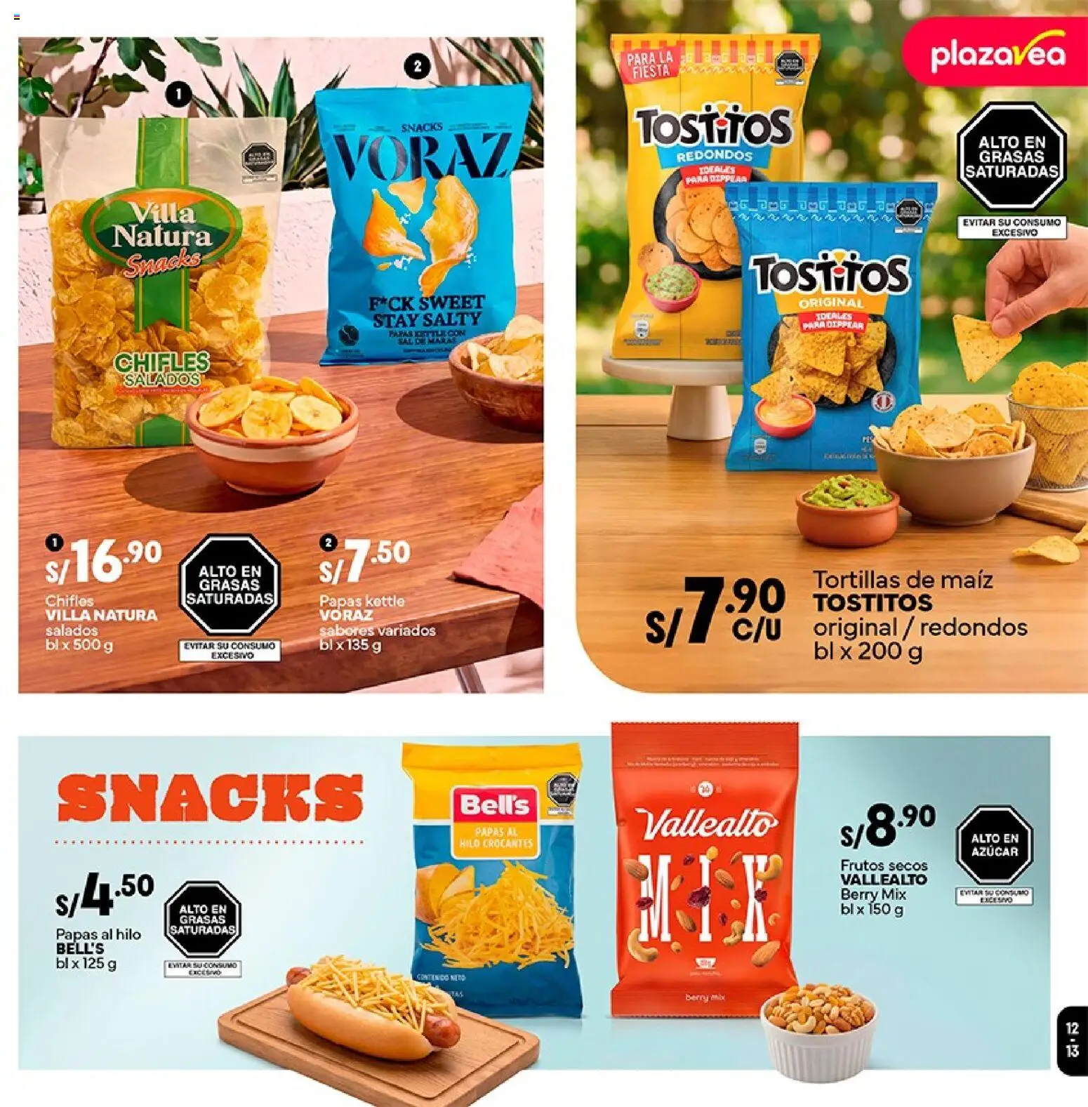 Catálogo Plaza Vea válido desde 24/08/2026 | Página: 13 | Productos: Maíz, Frutos secos, Papas, Tortillas
