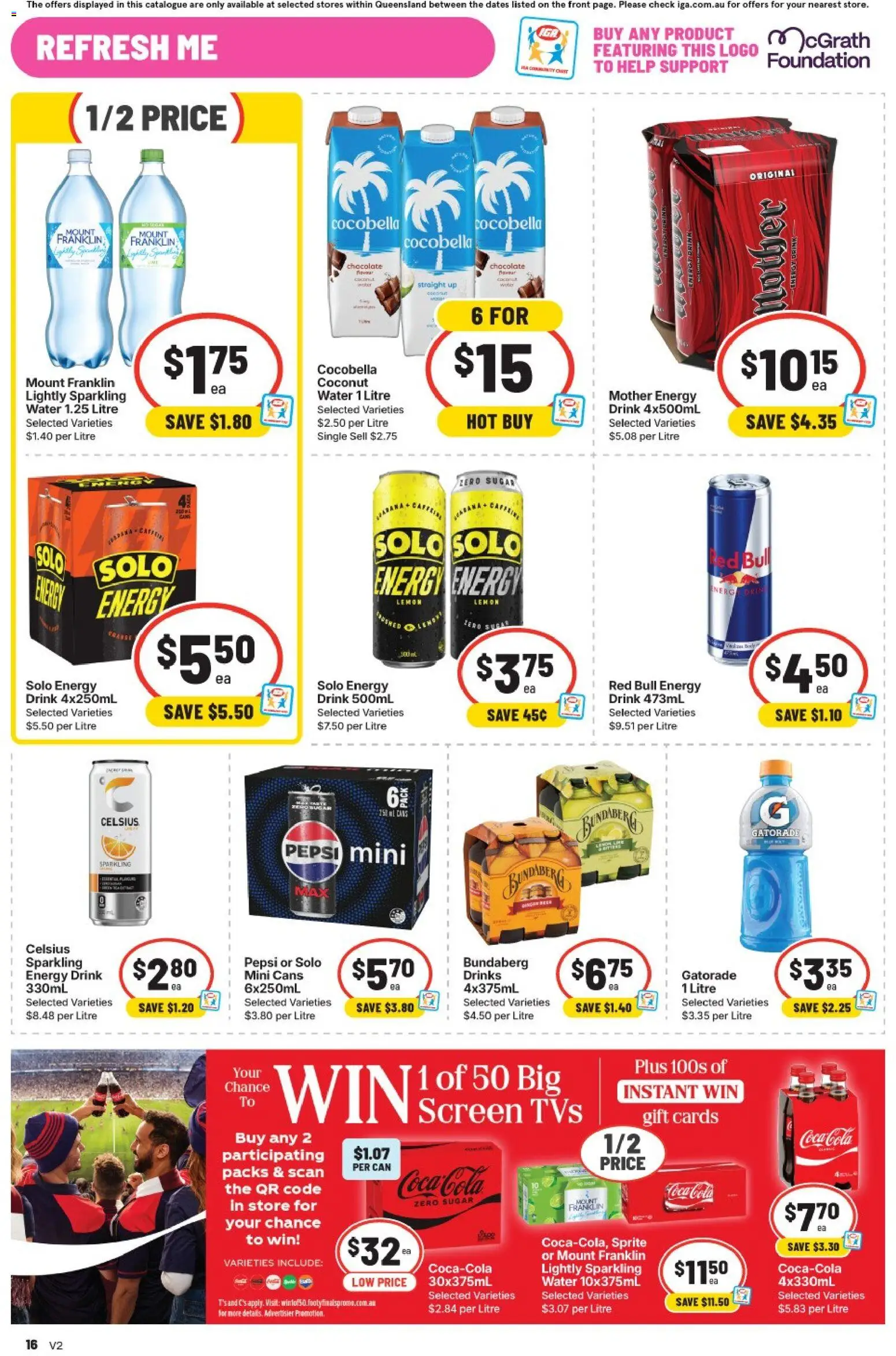 IGA catalogue - valid from 23/09/2026 | Page: 24 | Products: Coca Cola, Lemon, Red Bull, Coconut