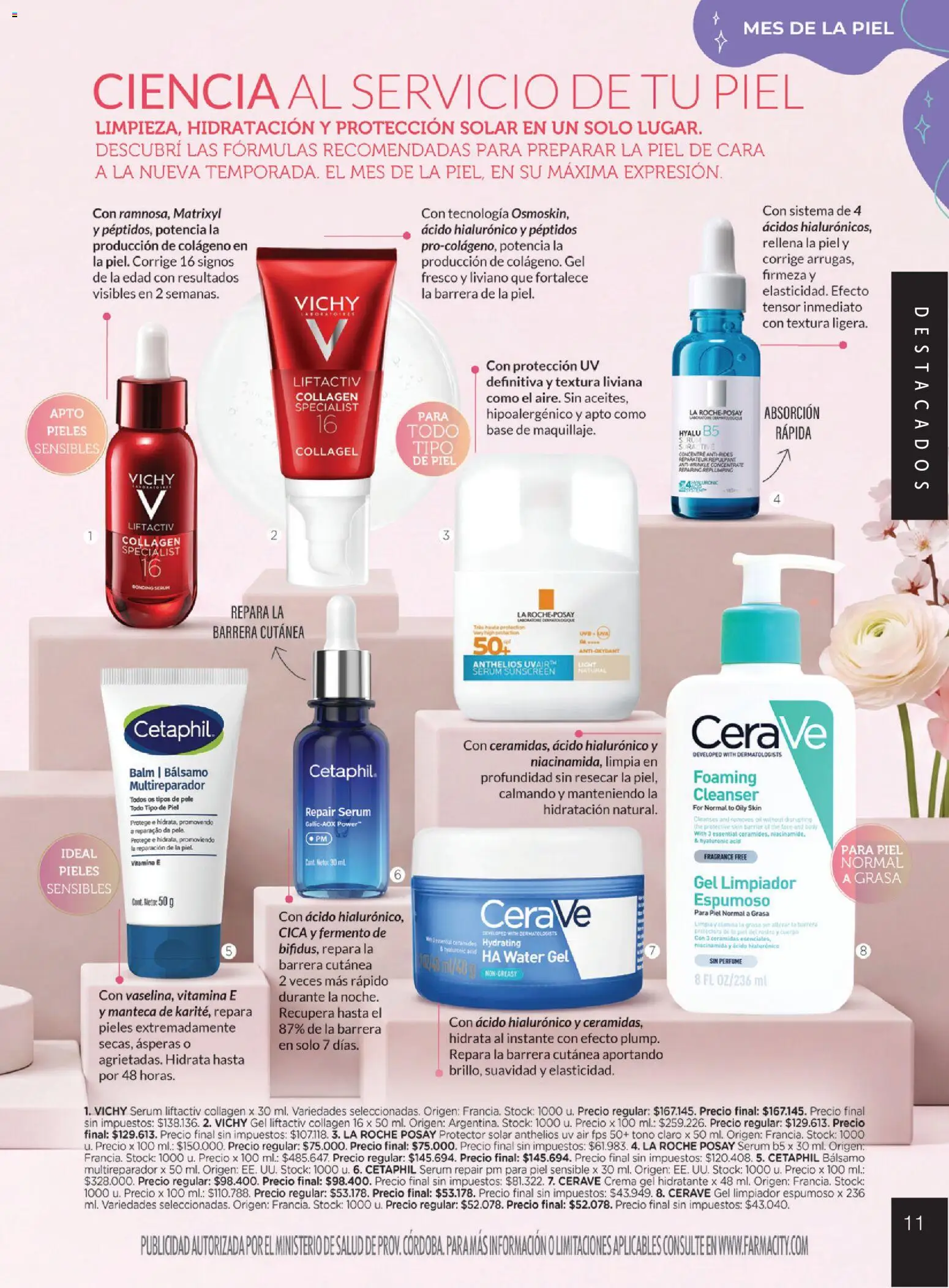 Farmacity catálogo │ válido desde el 01/09/2026 | Página: 11 | Productos: Serum, Protector solar, Manteca, Crema