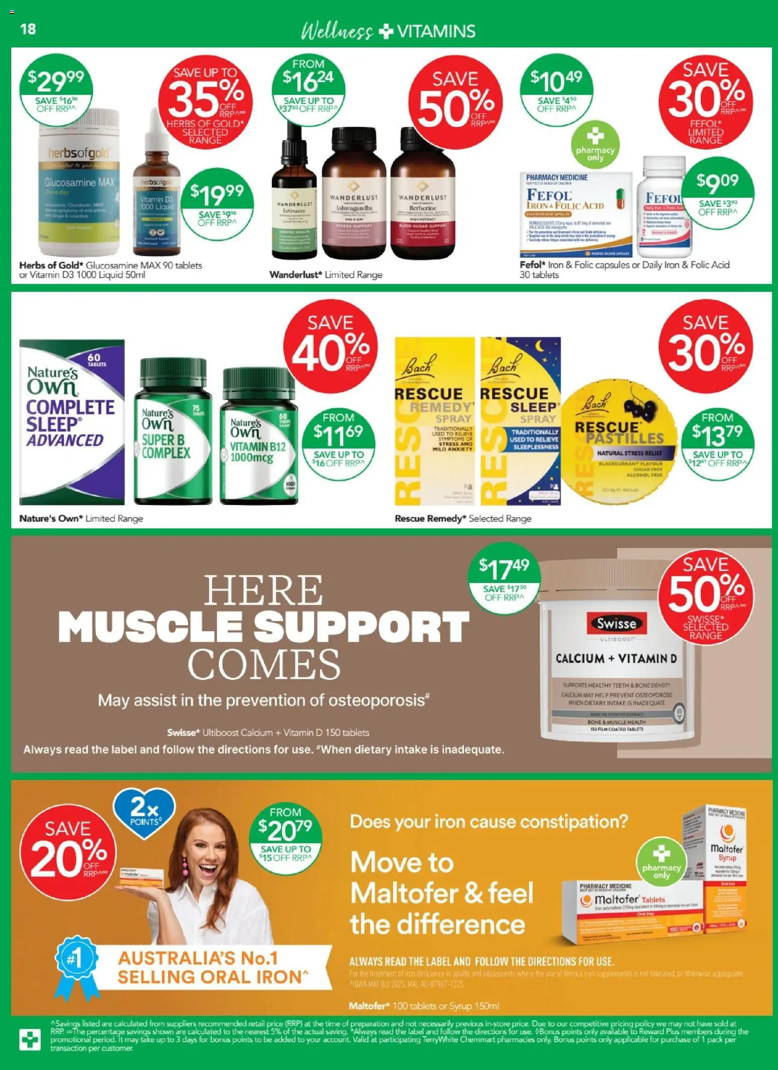 Terry White catalogue - valid from 16.04.2026 | Page: 18 | Products: Iron, Treatment, Tablets, Vitamin
