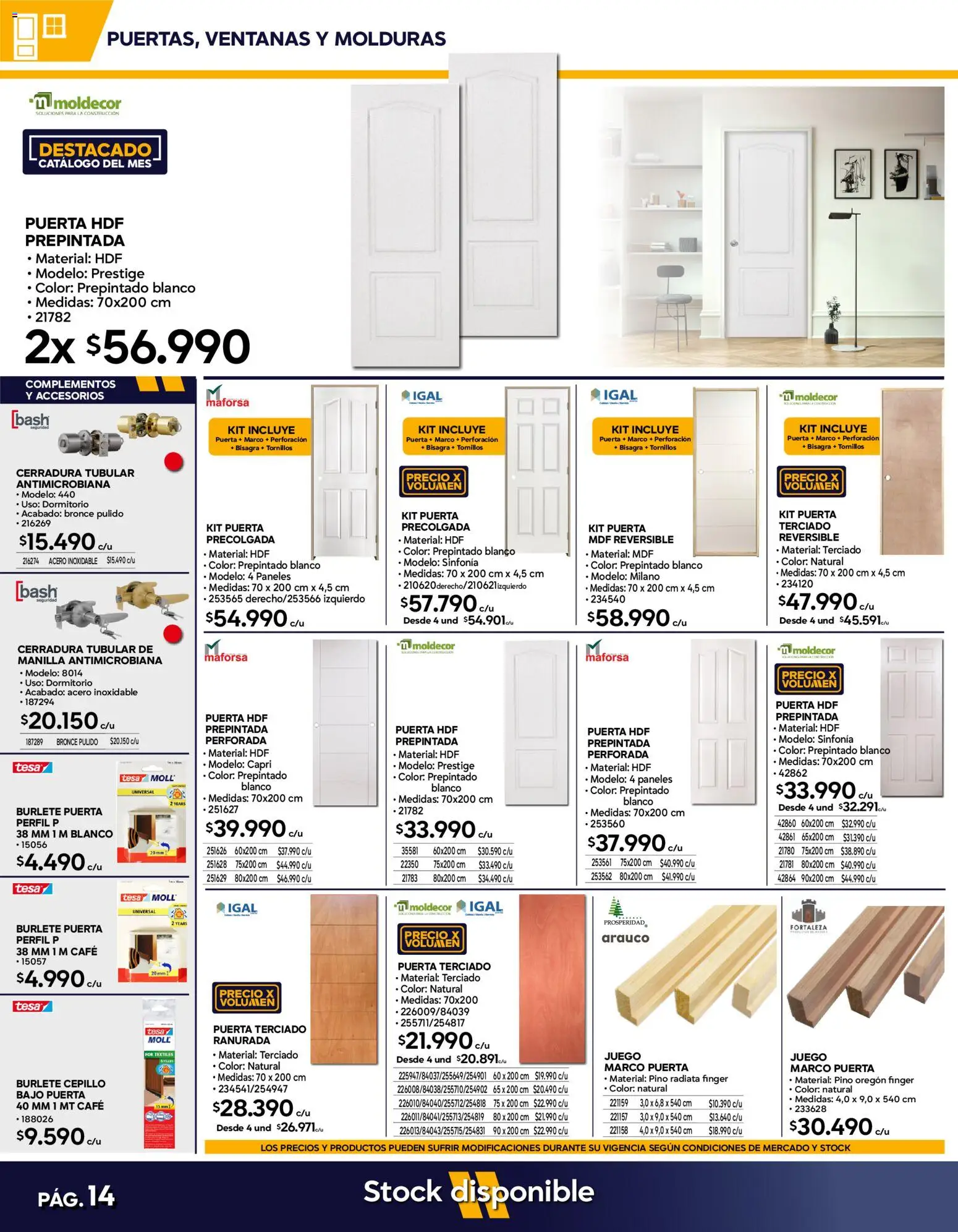 Construmart Ofertas │ válido desde el 01.06.2026 | Página: 14 | Productos: Burlete, Cerradura, Café, Bisagra