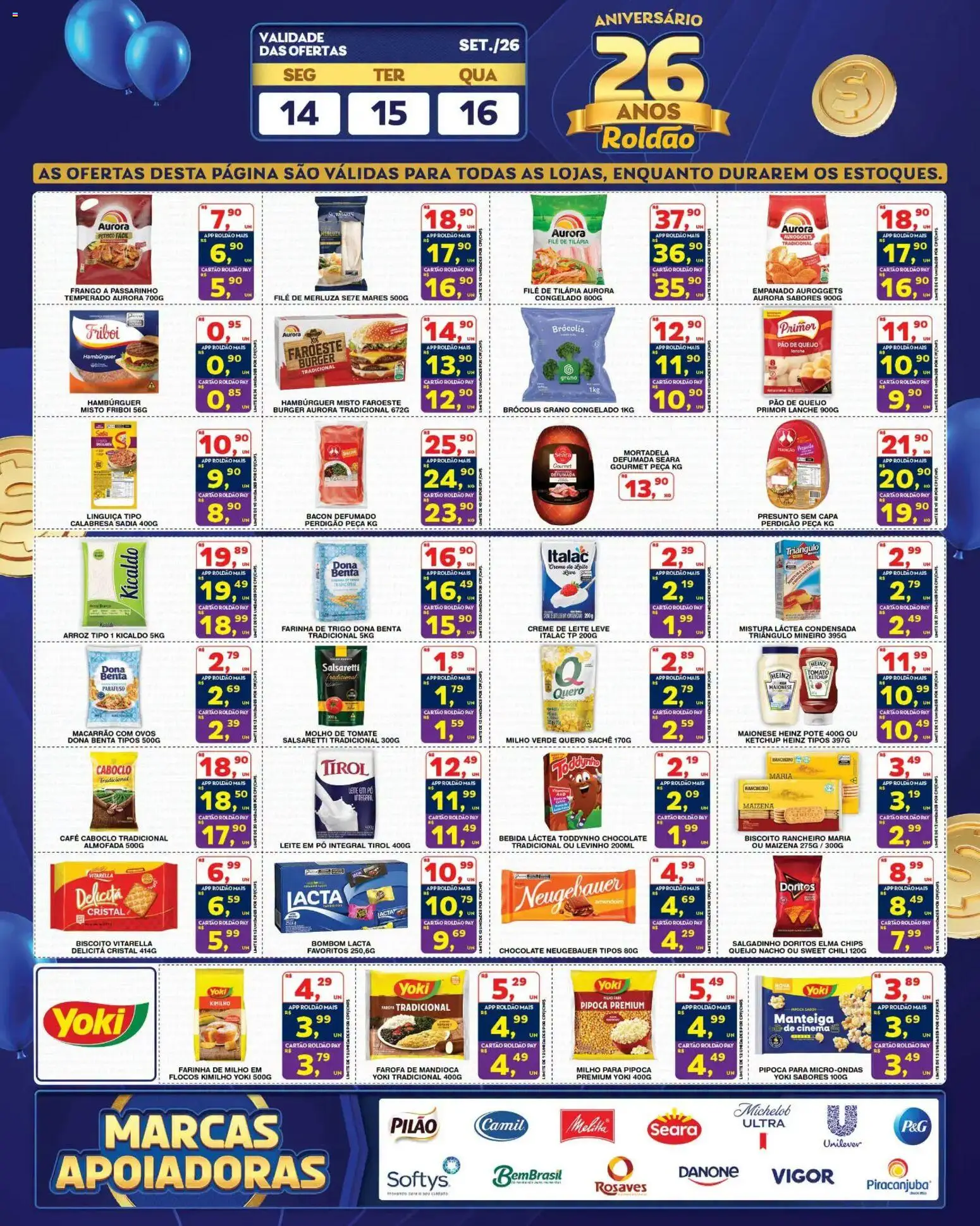 Roldão Folheto - válido de 14/09/2026 | Página: 3 | Produtos: Neugebauer, Café, Filé de tilápia, Leite em pó