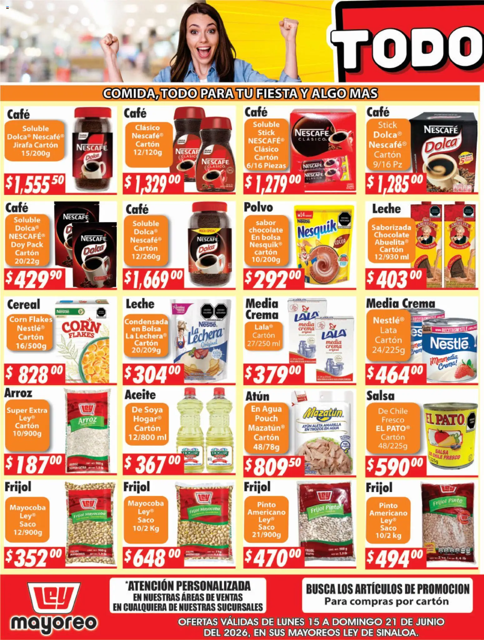 Nuevas ofertas de Casa Ley válidas en toda la República Mexicana desde el 15.06.2026. ¡Encuentra las mejores ofertas en Casa Ley folleto Sinaloa! | Página: 3 | Productos: Atún, Bolsa, Agua, Leche