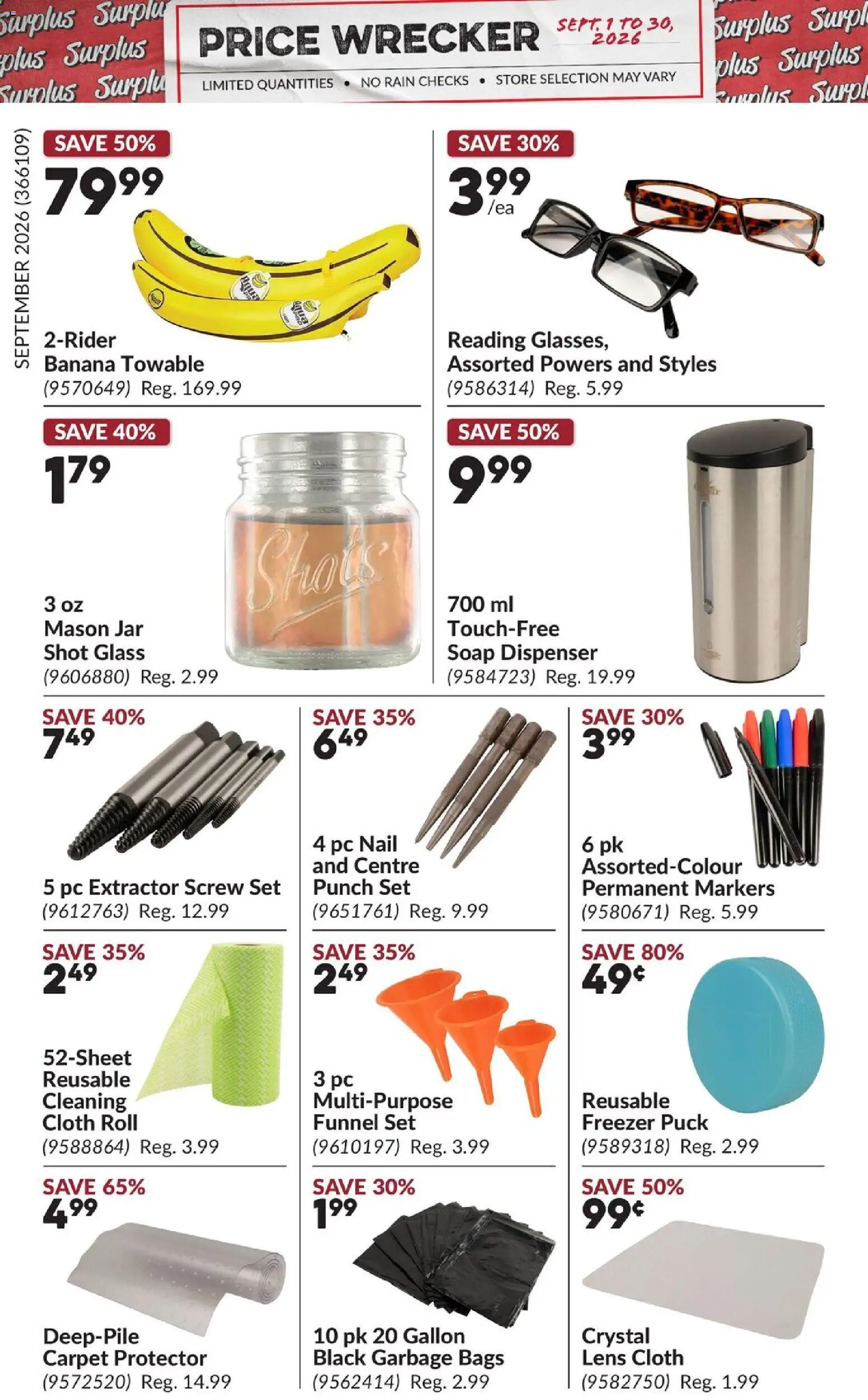 Princess Auto flyer valid from Sep 1, 2026 | Page: 24 | Products: PC, Garbage bags, Soap, Carpet