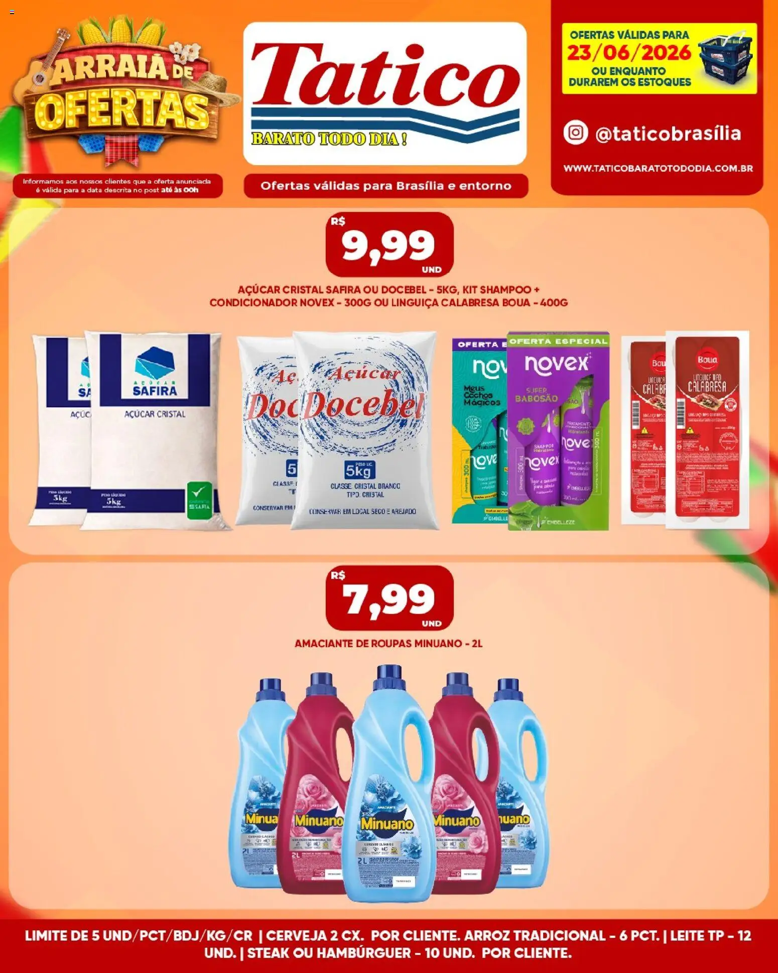 Tatico Folheto - válido de 24/06/2026 | Página: 31 | Produtos: Leite, Cerveja, Arroz, Hambúrguer