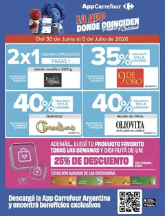 Vista previa Carrefour ofertas válido desde el 30/06/2026 | Página: 4 | Productos: Galletitas, Jamón cocido, Aceite, Jamón