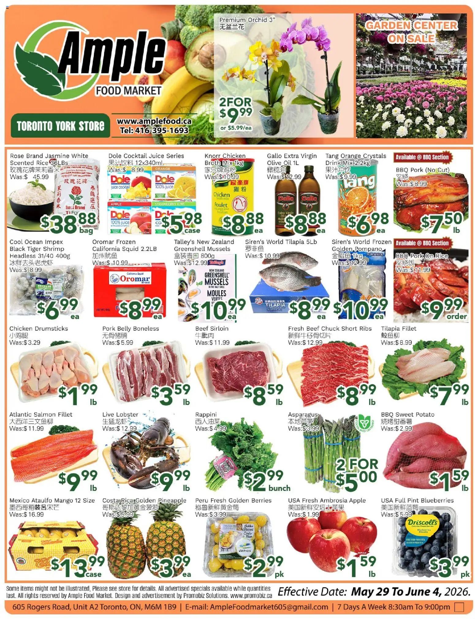 Ample Food Market flyer valid from 29.05.2026 | Page: 1 | Products: Beef, Kiwi, Case, Pork