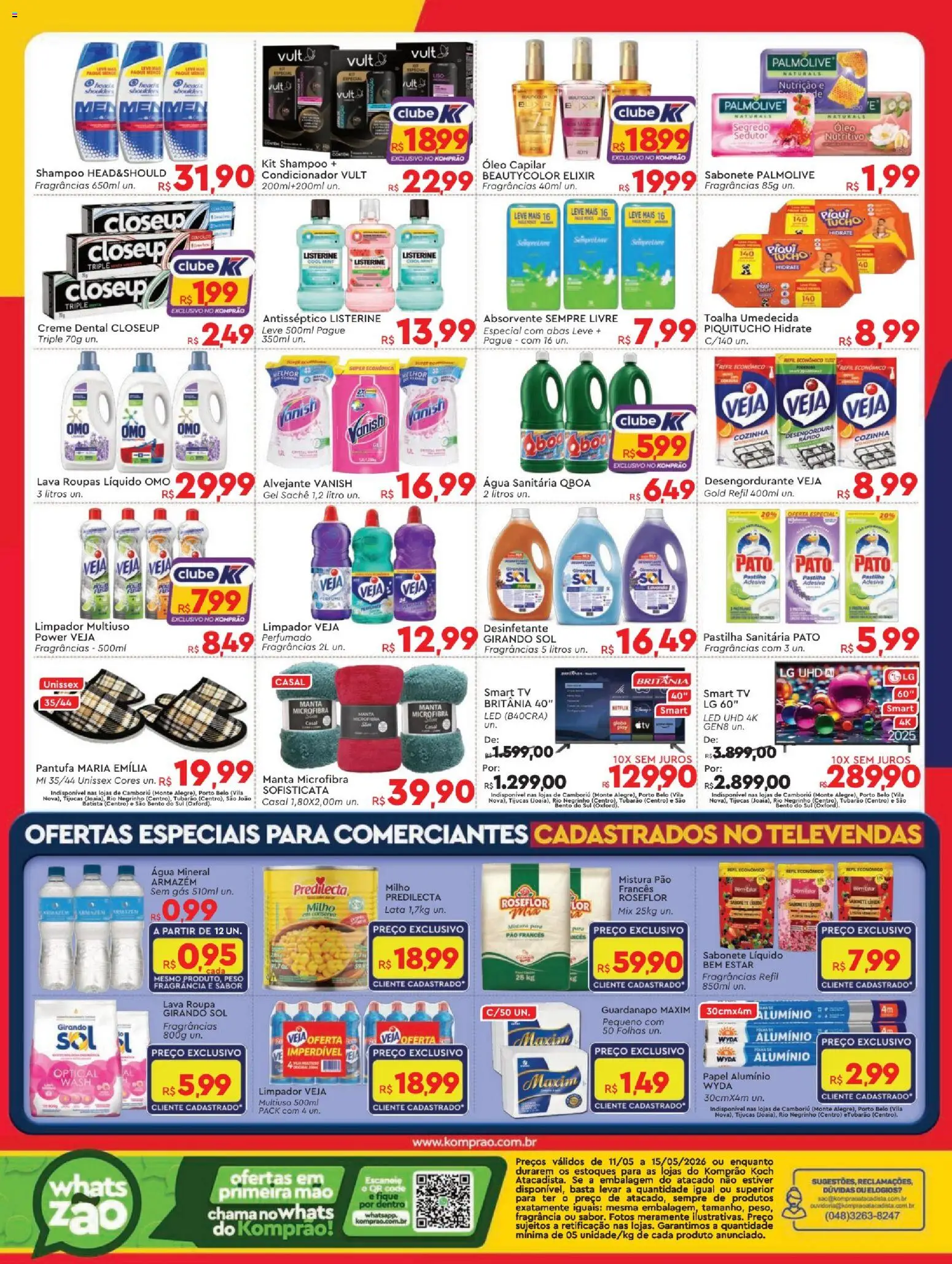 Komprao Atacadista Folheto - válido de 11.05.2026 | Página: 4 | Produtos: Condicionador, Alvejante, Sempre Livre, Guardanapo