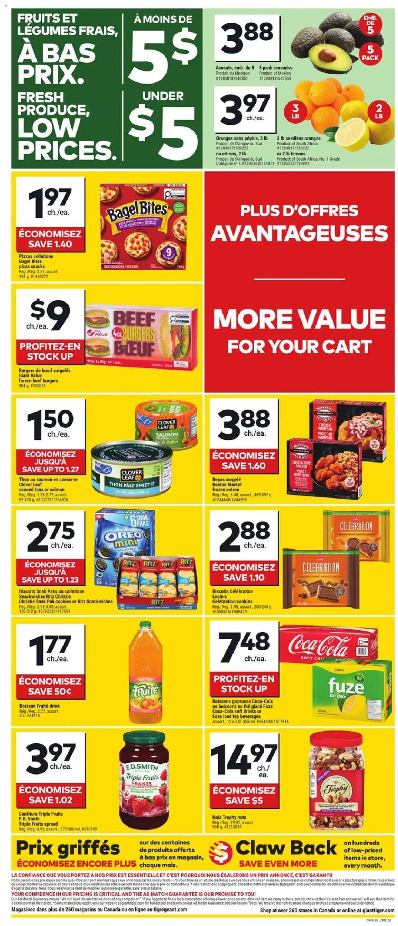 Giant Tiger flyer valid from Jul 8, 2026 | Page: 2 | Products: Beef, Cookies, Pizza, Juice