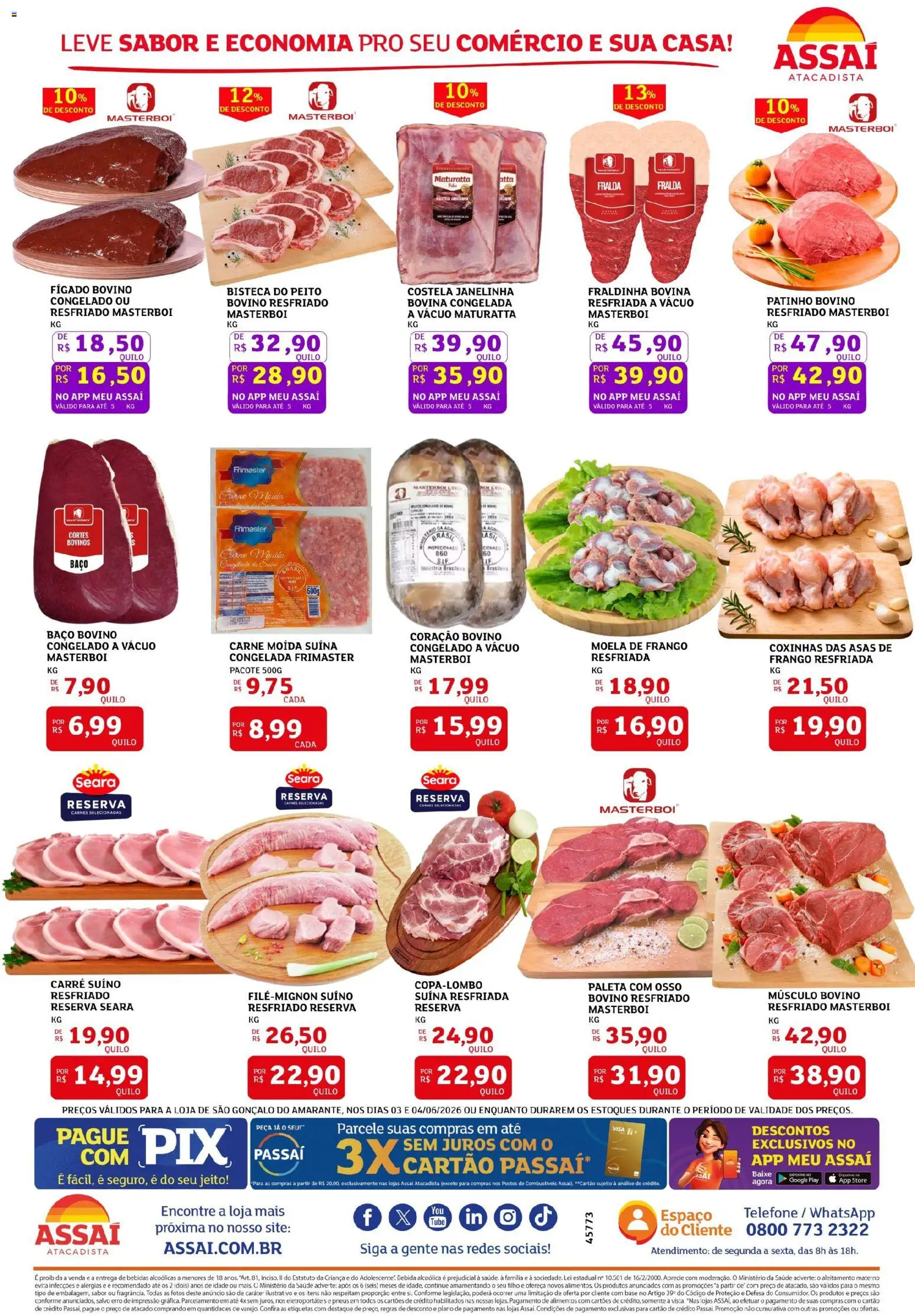 Assaí Atacadista Folheto - válido de 03.06.2026 | Página: 2 | Produtos: Fraldinha, Moela, Pneus, Base