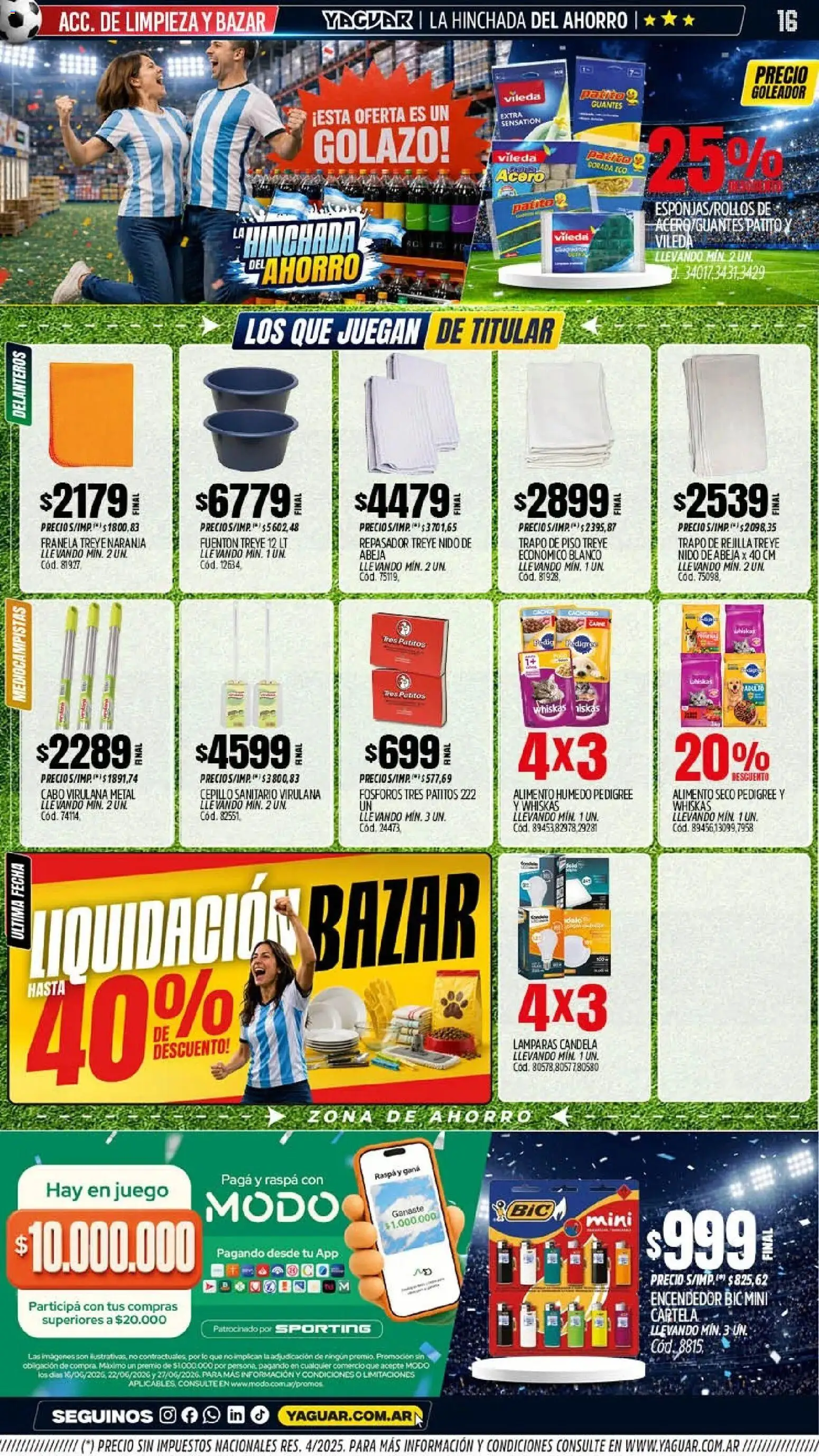 Yaguar - Oferta Semanal San Juan │ válido desde el 15.06.2026 | Página: 16 | Productos: Trapo de piso, Rejilla, Cepillo, Repasador