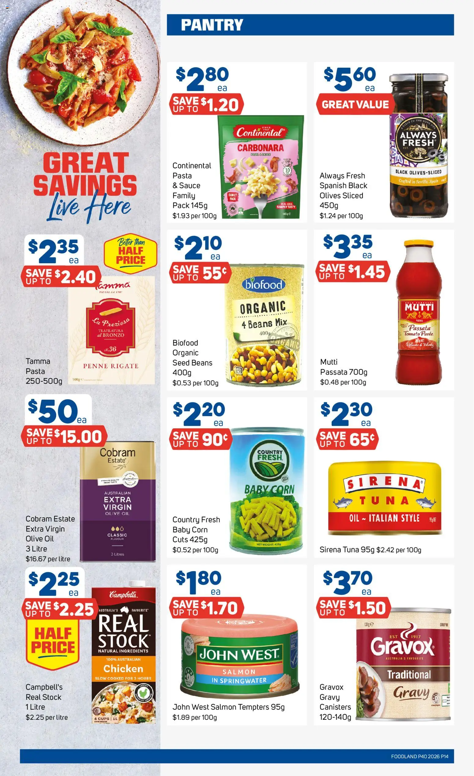 Foodland catalogue - valid from 30/09/2026 | Page: 14 | Products: Cups, Pasta, Tomato, Beans