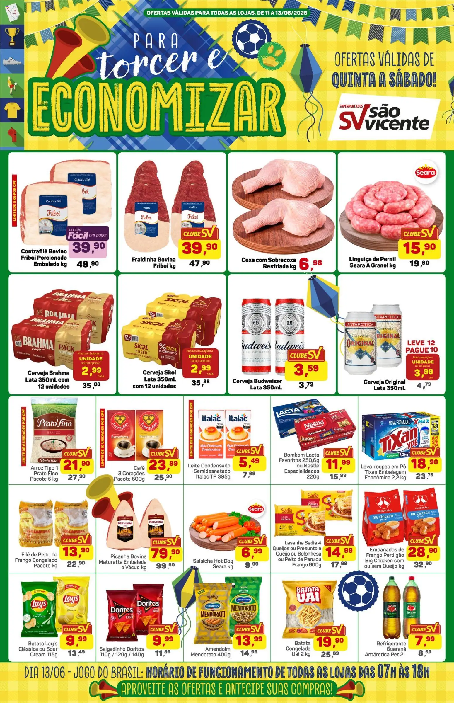 Supermercados São Vicente Folheto - válido de 11.06.2026 | Página: 1 | Produtos: Pó, Leite, Batata, Frango