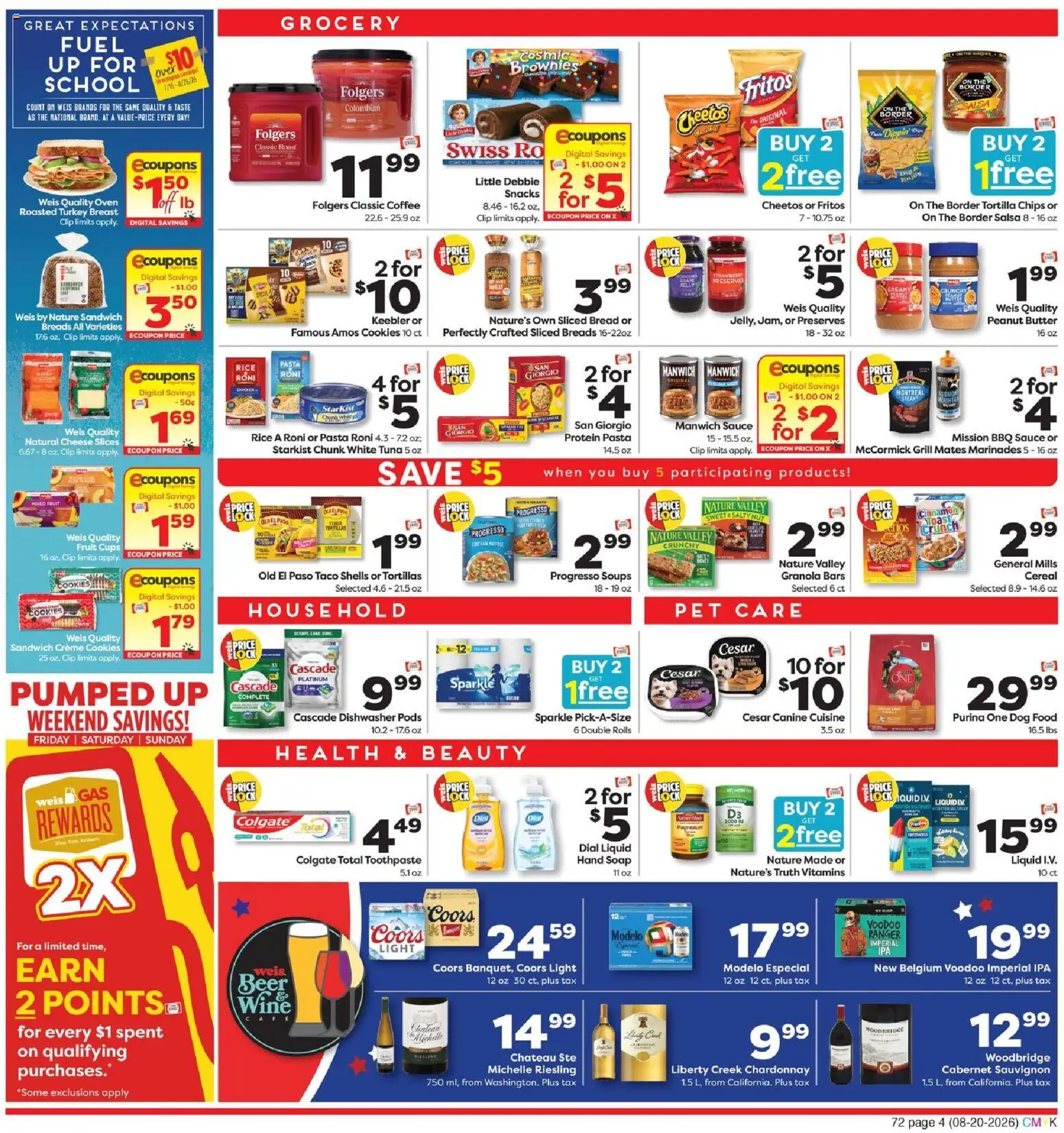 Weis Weekly Circular - WV - valid from 08/20/2026 | Page: 4 | Products: Coffee, Brownies, Snacks, Grill