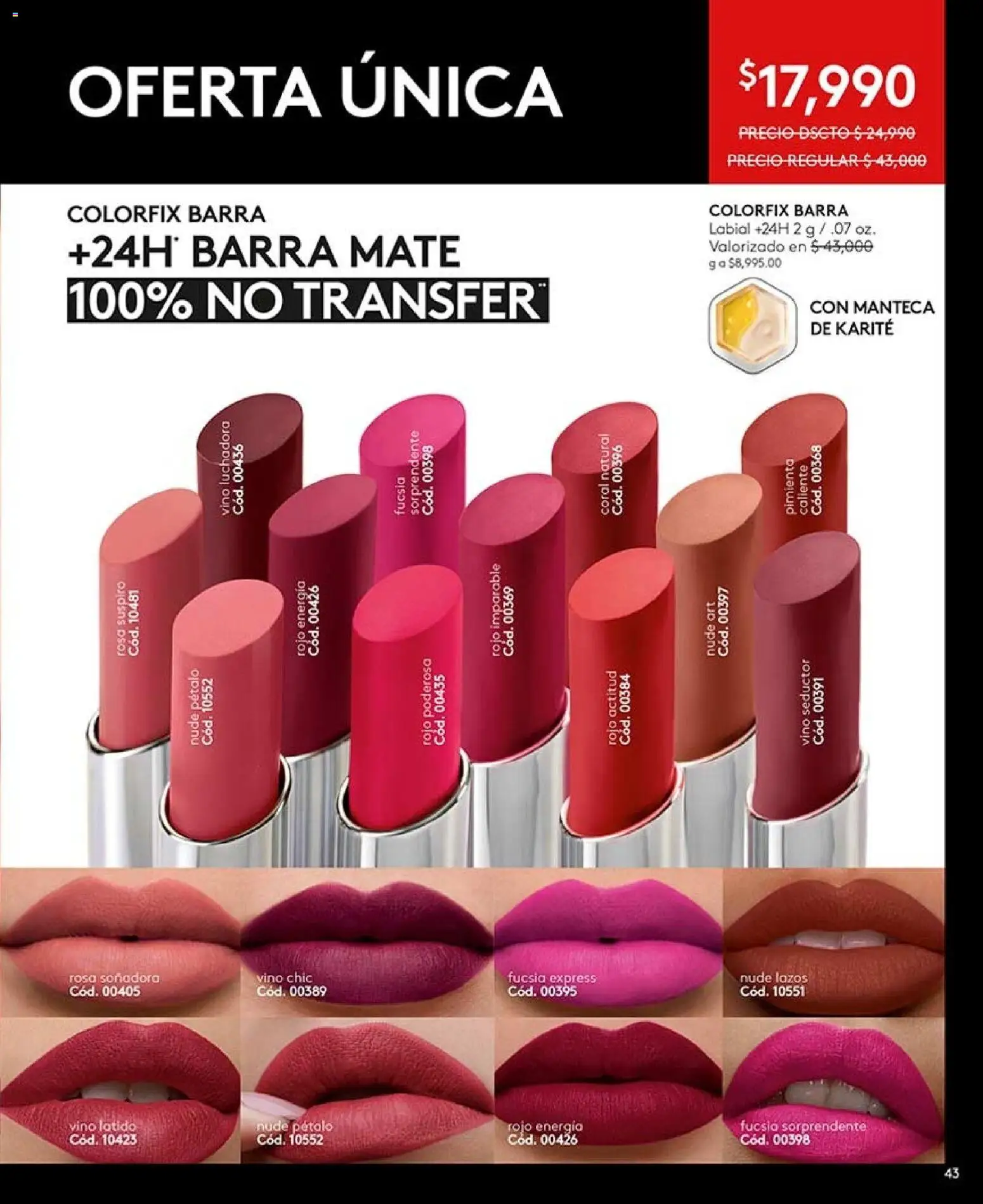 Ésika revista - valida desde el 28/08/2026 | Página: 43 | Productos: Pimienta, Manteca de karité, Manteca, Vino