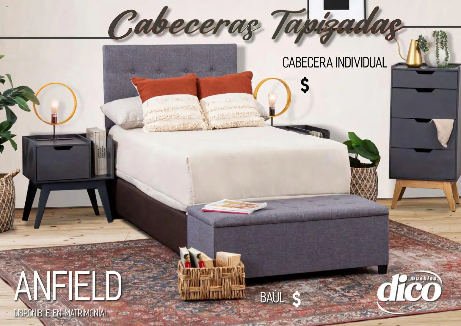 Nuevas ofertas de Muebles Dico válidas en toda la República Mexicana desde el 01.04.2026. ¡Encuentra las mejores ofertas en Muebles Dico catálogo Camas tapizadas ! | Página: 13 | Productos: Cabecera
