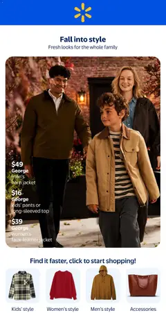 Preview of Walmart flyer - Fall into style from shop Walmart valid from Sep 10, 2026