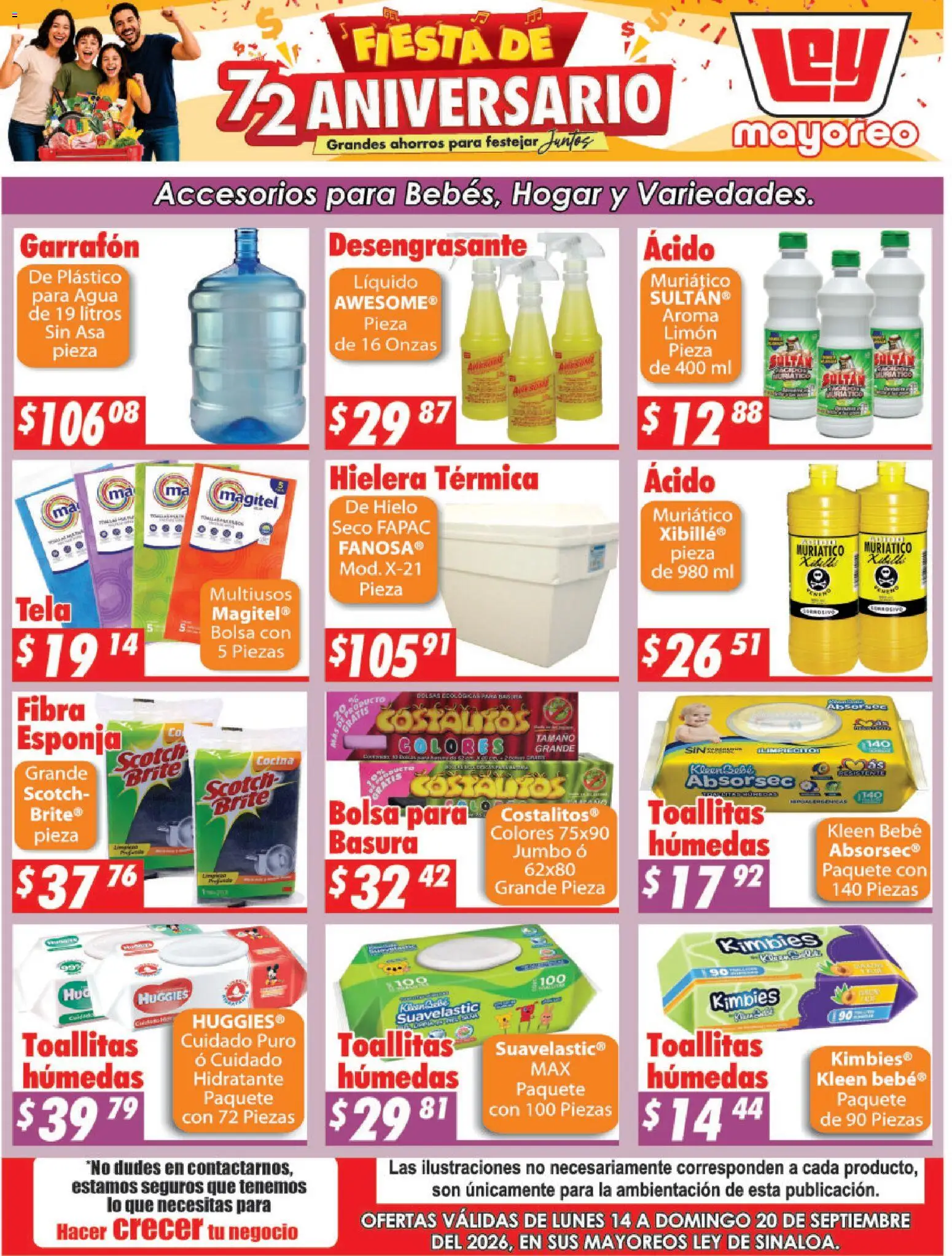 Nuevas ofertas de Casa Ley válidas en toda la República Mexicana desde el 14/09/2026. ¡Encuentra las mejores ofertas en Casa Ley folleto Sinaloa! | Página: 1 | Productos: Limón, Toallitas húmedas, Desengrasante, Cocina