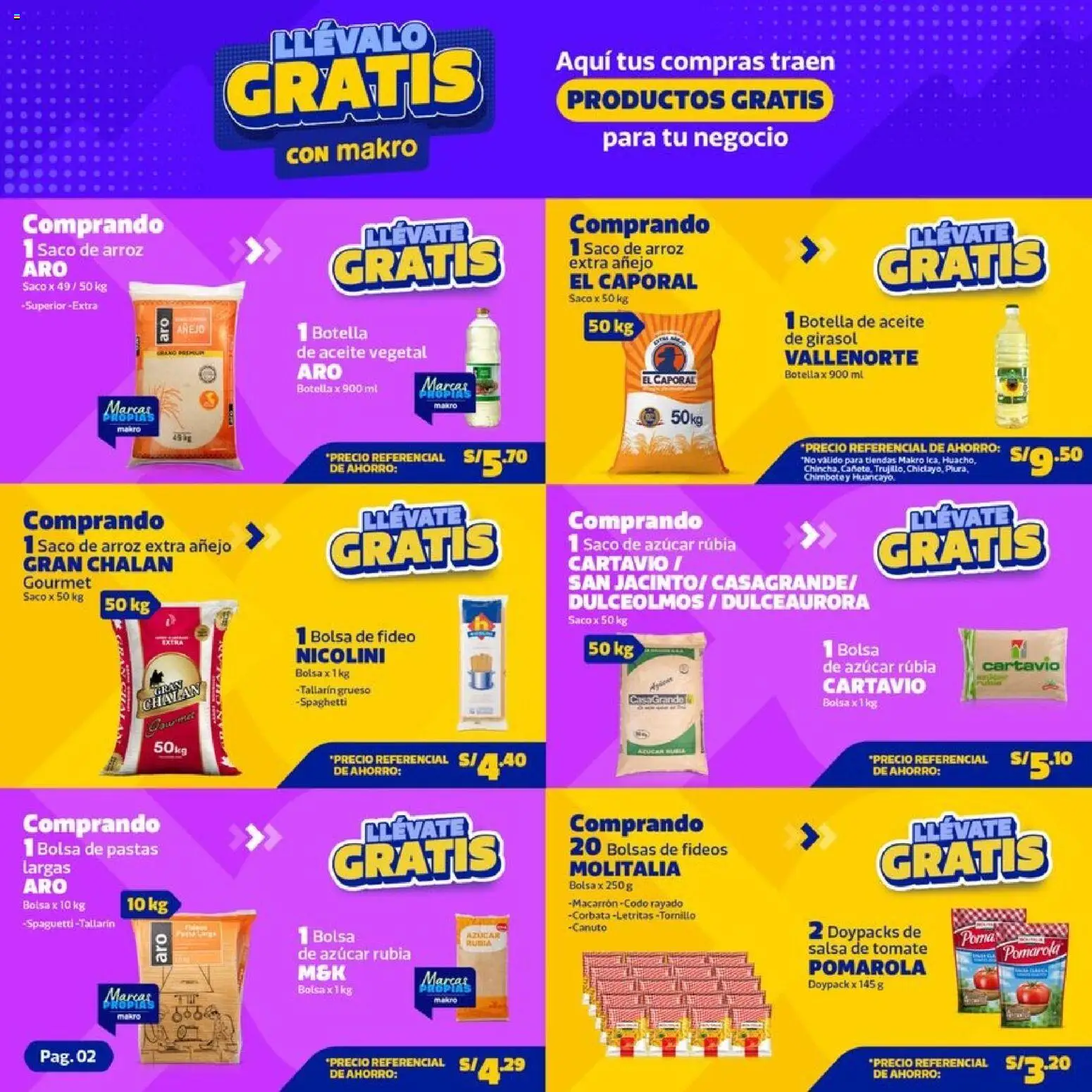 Catálogo Makro válido desde 04.06.2026 | Página: 2 | Productos: Fideos, Salsa de tomate, Saco, Bolsa