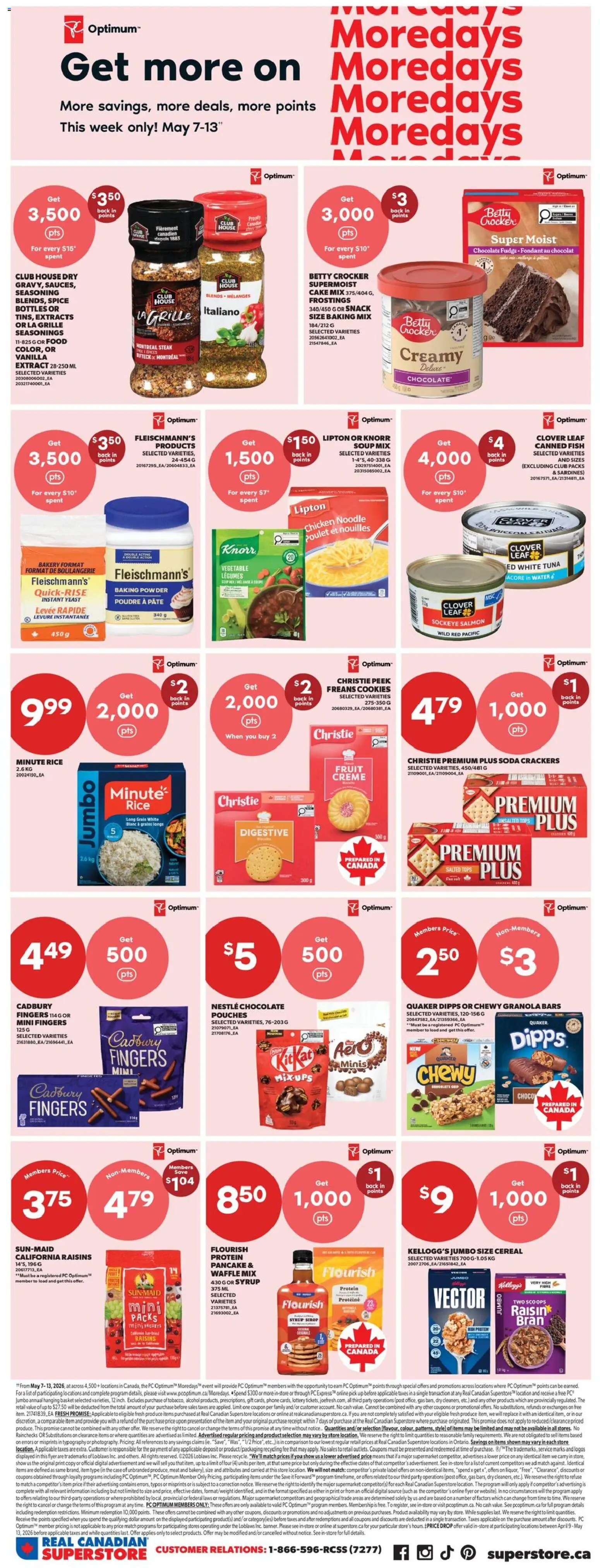 Real Canadian Superstore flyer valid from 07.05.2026 | Page: 13 | Products: Phone, Case, Chocolate, Chicken