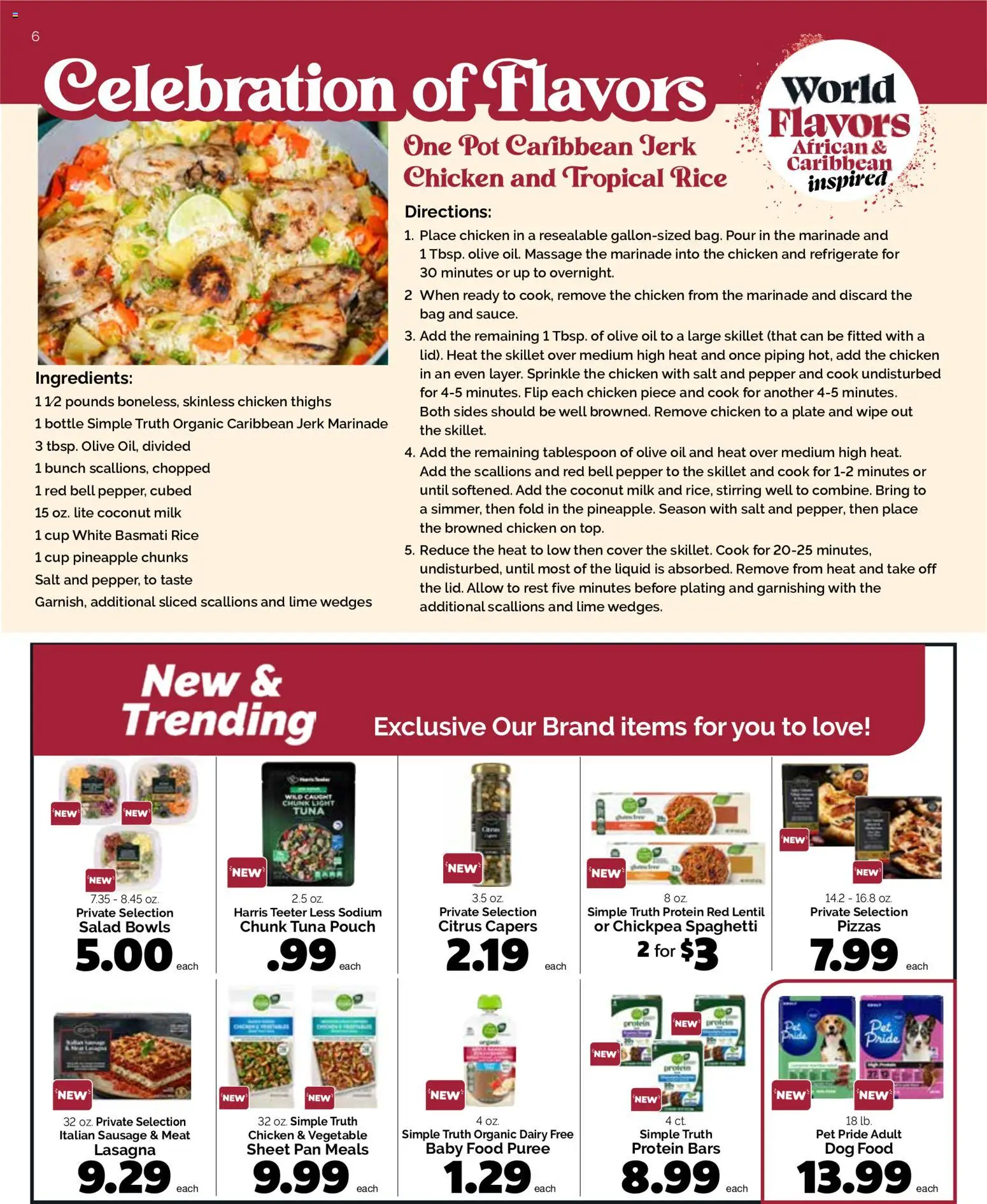 Harris Teeter Monthly Ad - valid from 08/12/2026 | Page: 6 | Products: Skillet, Chicken, Protein, Spaghetti
