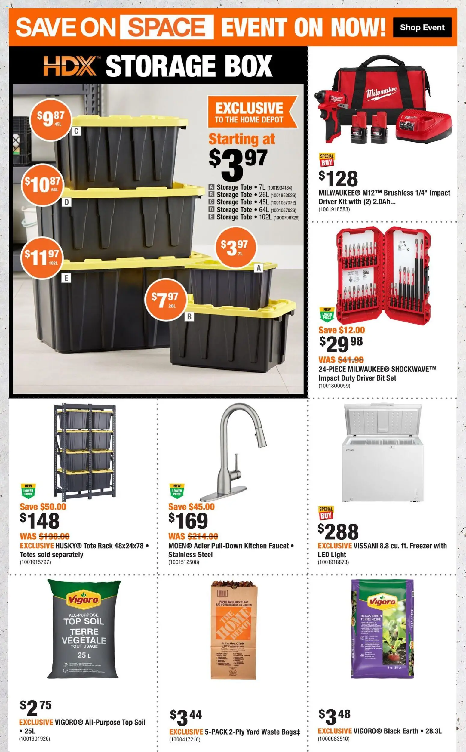 Home Depot flyer valid from Aug 6, 2026 | Page: 2 | Products: Freezer, Box