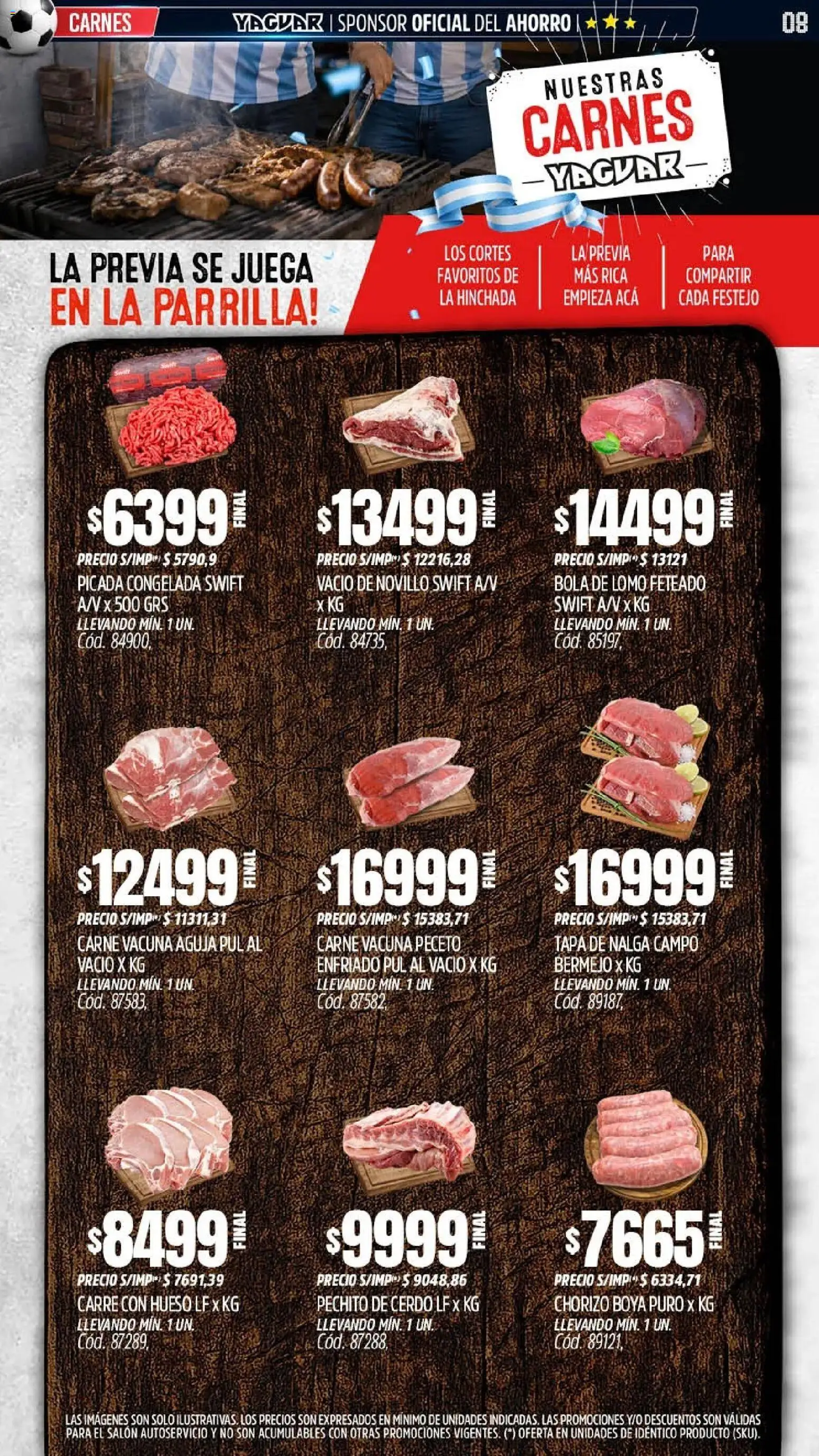 Yaguar - Oferta Semanal Jujuy │ válido desde el 01.06.2026 | Página: 8 | Productos: Juega, Parrilla, Chorizo, Cerdo