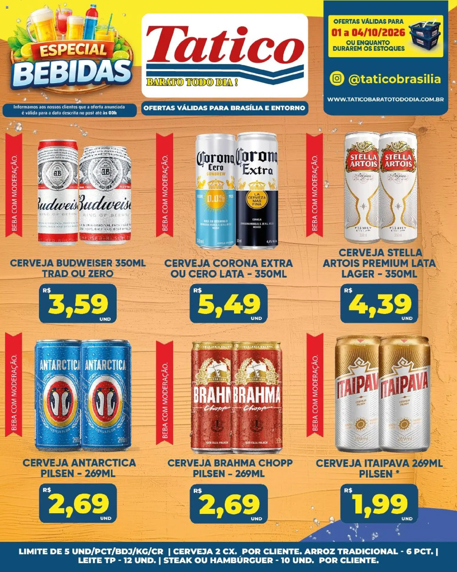Tatico Folheto - válido de 01/10/2026 | Página: 20 | Produtos: Steak, Leite, Arroz, Cerveja Corona Extra