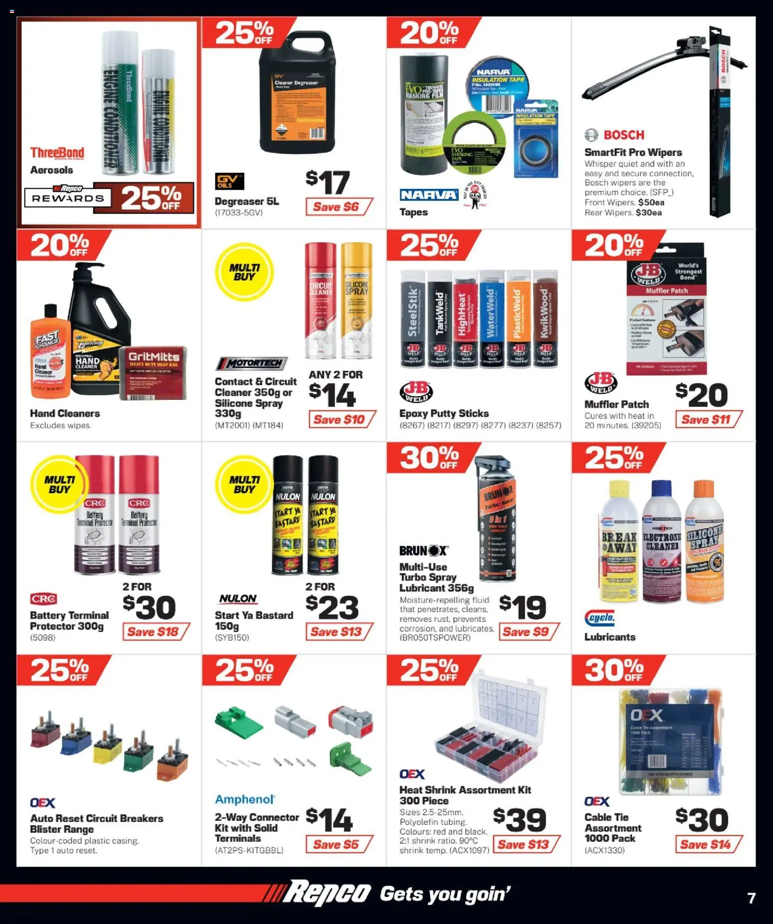 Repco catalogue - valid from 20.05.2026 | Page: 7 | Products: Battery, Cleaner, Tie, Connector