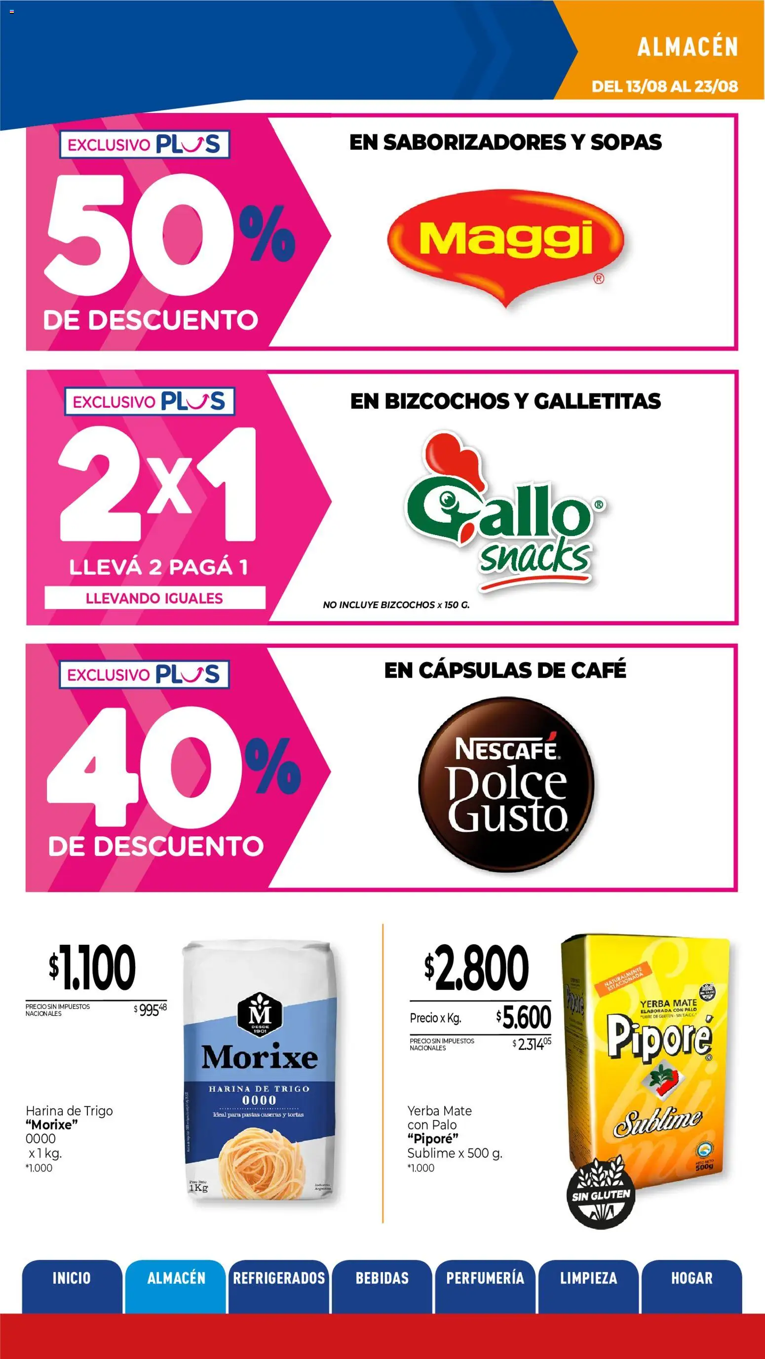 La Anonima catálogo │ válido desde el 13/08/2026 | Página: 6 | Productos: Sopas, Yerba, Tortas, Cápsulas