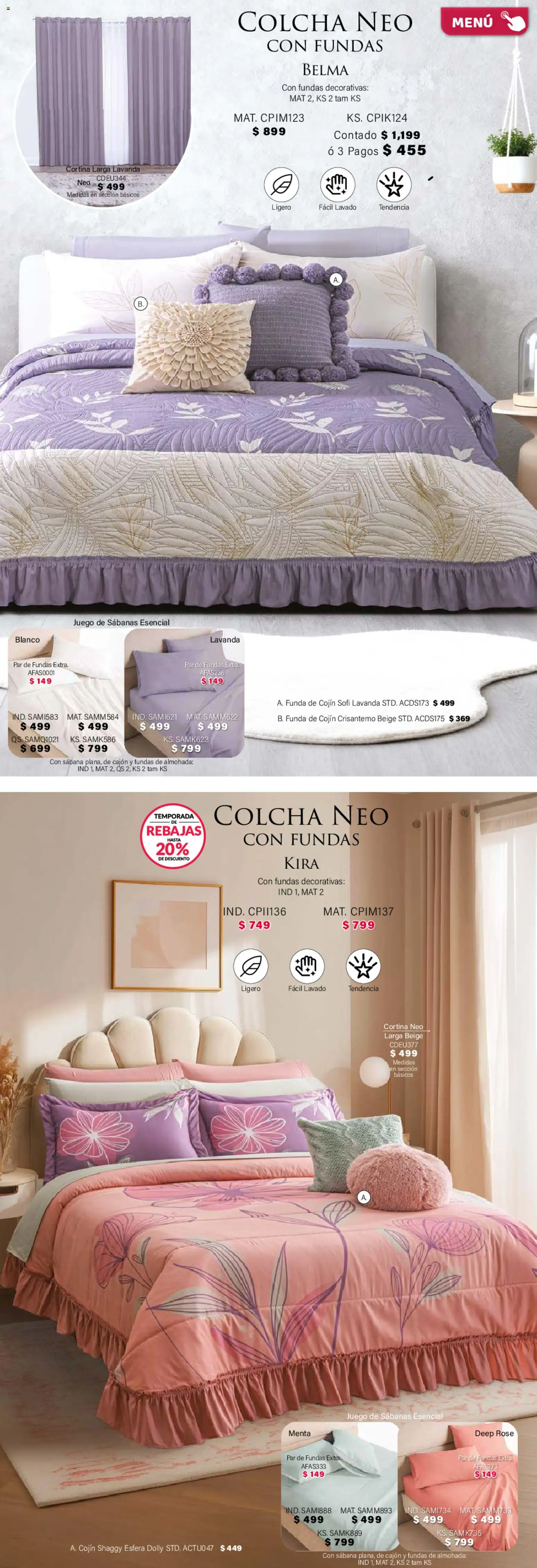 Nuevas ofertas de Colchas Concord válidas en toda la República Mexicana desde el 01/02/2026. ¡Encuentra las mejores ofertas en Colchas Concord catálogo! | Página: 77 | Productos: Juego, Funda, Almohada, Sabanas