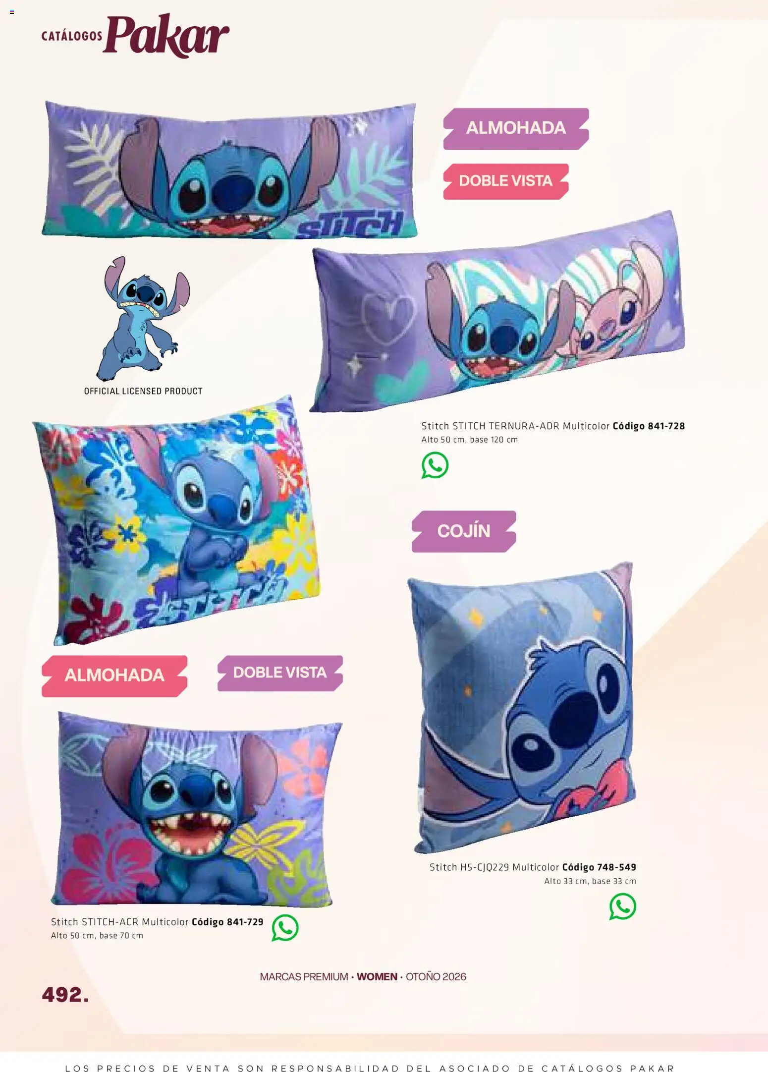 Nuevas ofertas de SC Pakar válidas en toda la República Mexicana desde el 28/08/2026. ¡Encuentra las mejores ofertas en SC Pakar catálogo Otoño! | Página: 492 | Productos: Almohada