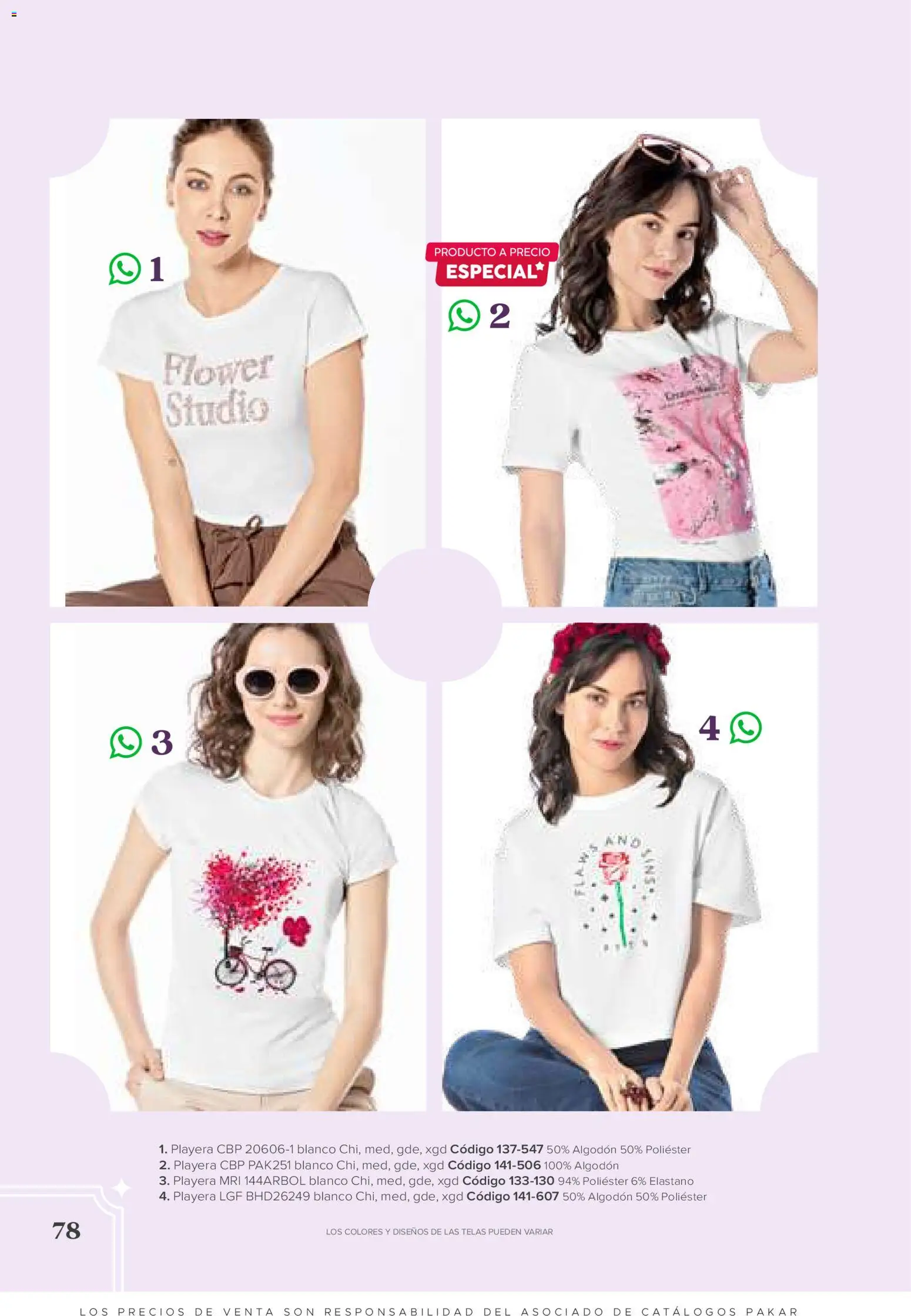 Nuevas ofertas de SC Pakar válidas en toda la República Mexicana desde el 31/07/2026. ¡Encuentra las mejores ofertas en SC Pakar catálogo Ropa! | Página: 78 | Productos: Algodón, Playera